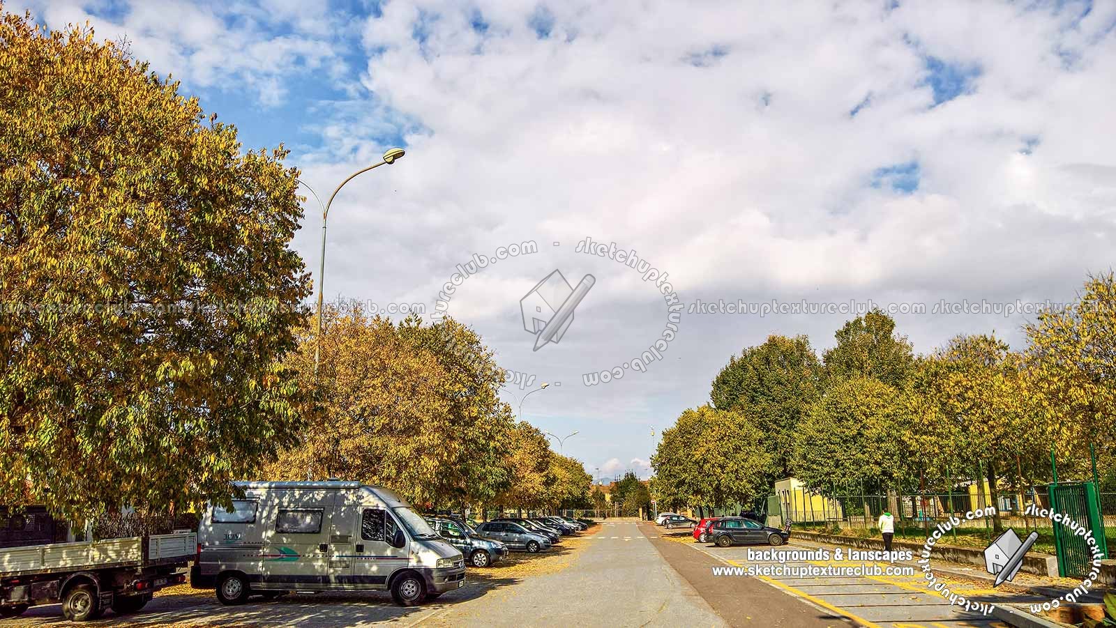 Textures   -   BACKGROUNDS & LANDSCAPES   -   CITY & TOWNS  - Italy urban area with autumn trees landscape 21043
