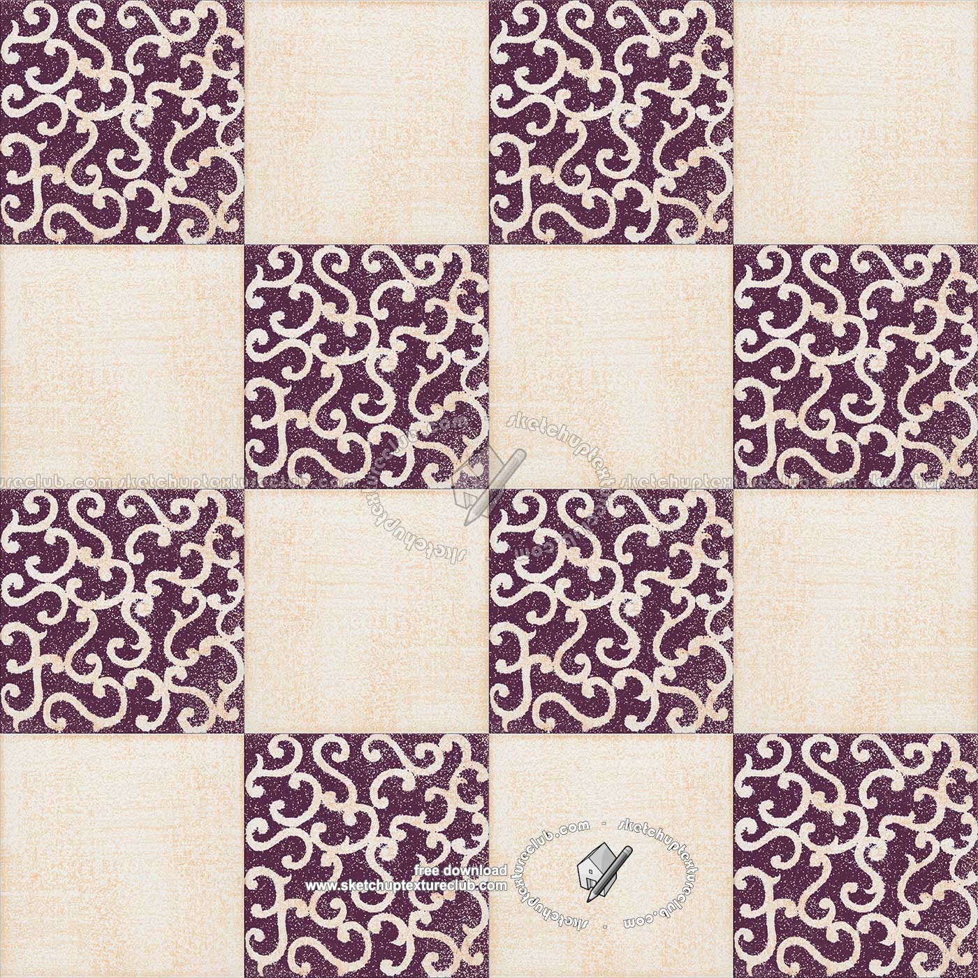 Textures   -   ARCHITECTURE   -   TILES INTERIOR   -   Ornate tiles   -   Mixed patterns  - Ornate ceramic tile texture seamless 20380 (seamless)