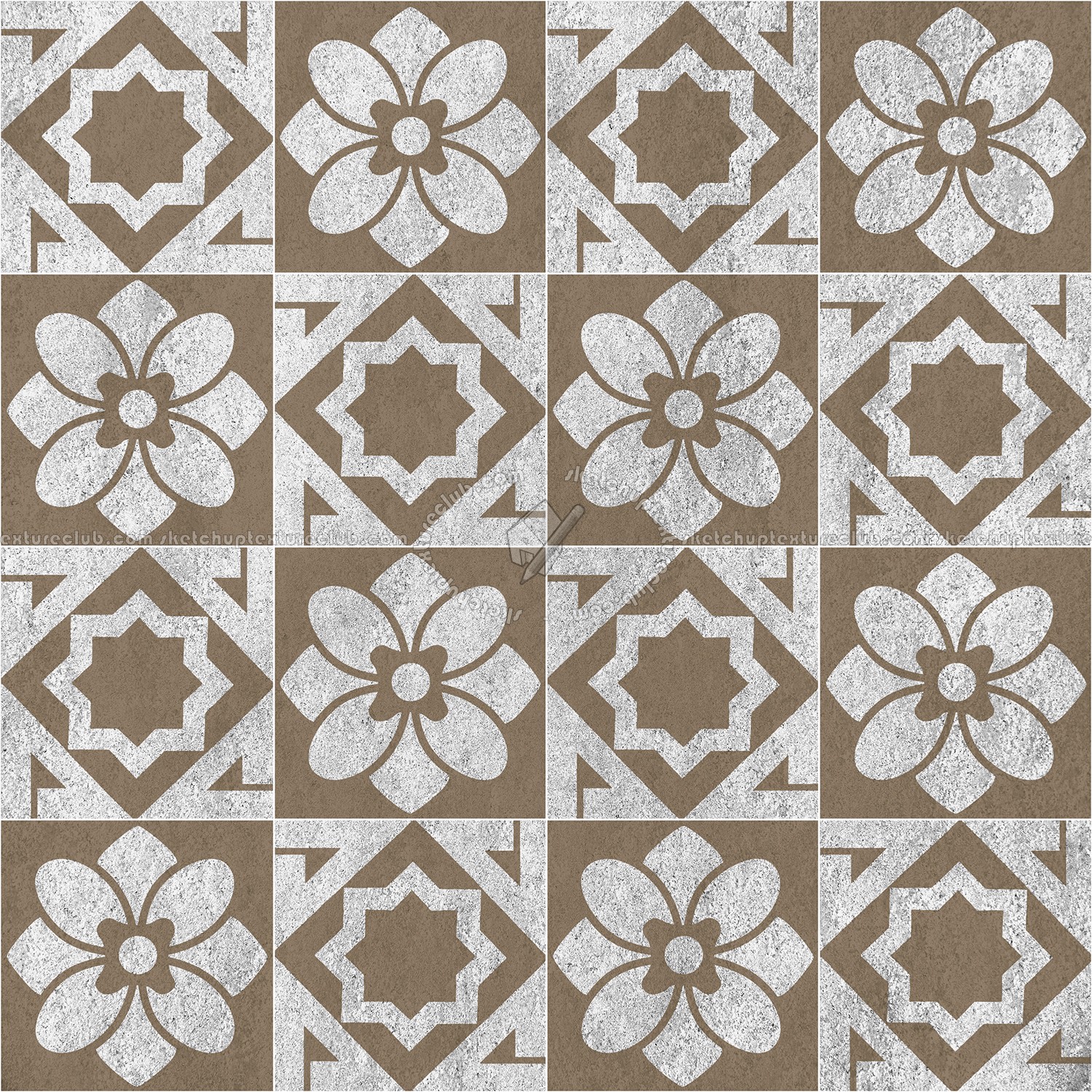 Textures   -   ARCHITECTURE   -   TILES INTERIOR   -   Cement - Encaustic   -   Victorian  - Victorian cement floor tile texture seamless 13787 (seamless)