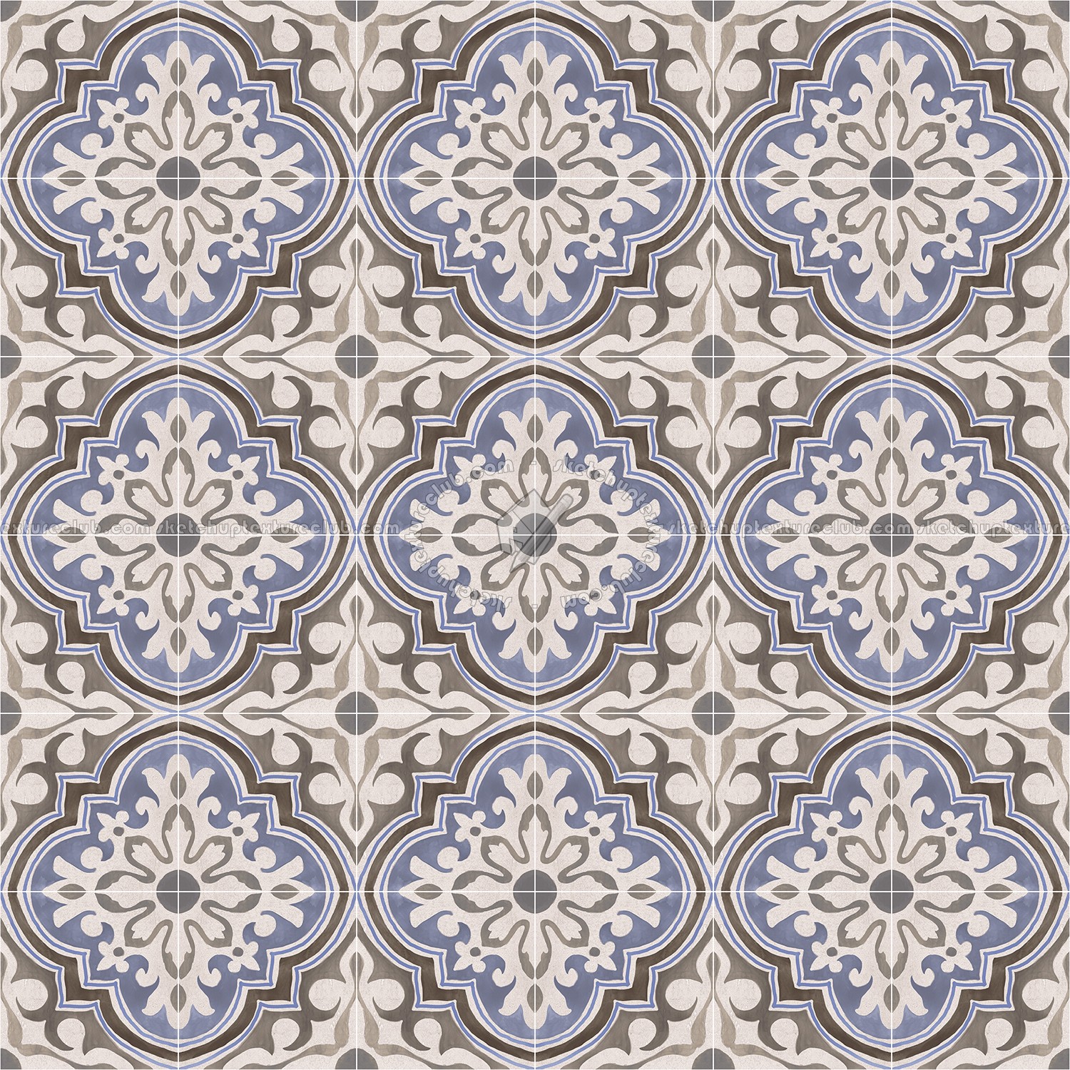 Textures   -   ARCHITECTURE   -   TILES INTERIOR   -   Cement - Encaustic   -   Encaustic  - Traditional encaustic cement ornate tile texture seamless 13582 (seamless)
