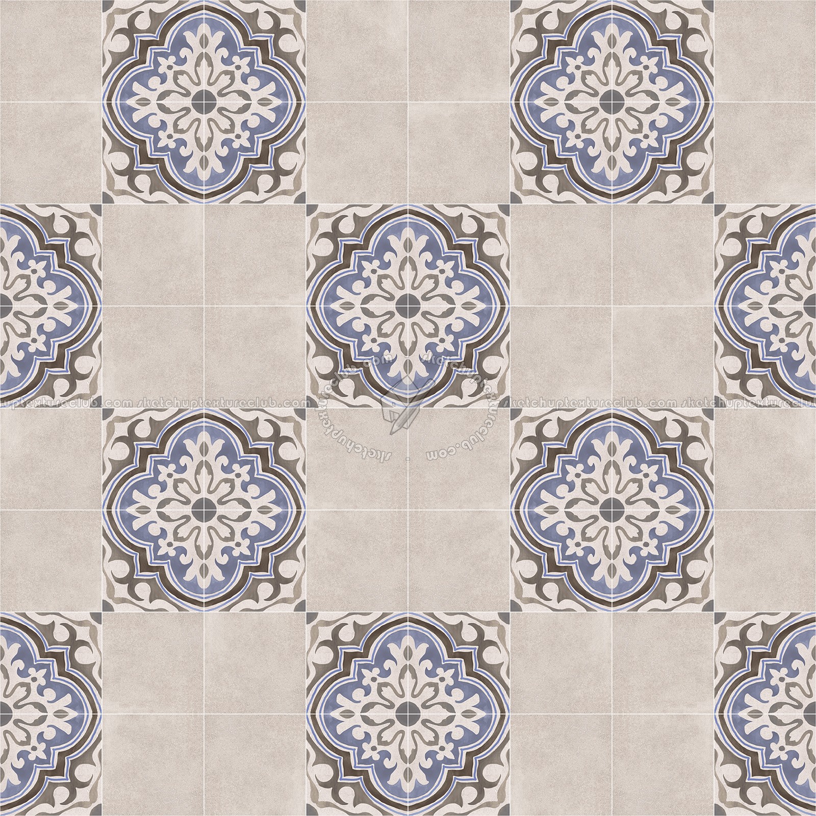 Textures   -   ARCHITECTURE   -   TILES INTERIOR   -   Cement - Encaustic   -   Encaustic  - Traditional encaustic cement ornate tile texture seamless 13584 (seamless)