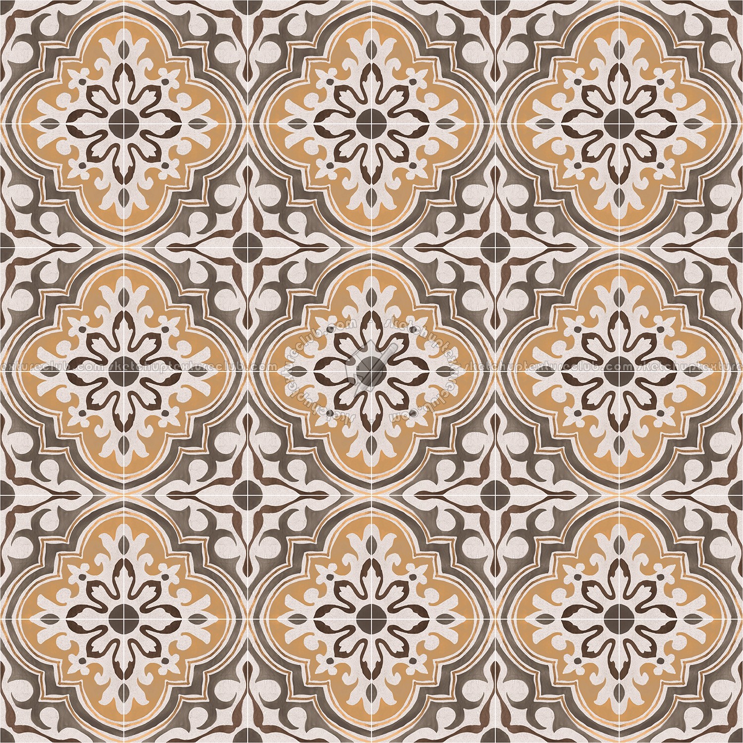 Textures   -   ARCHITECTURE   -   TILES INTERIOR   -   Cement - Encaustic   -   Encaustic  - Traditional encaustic cement ornate tile texture seamless 13587 (seamless)