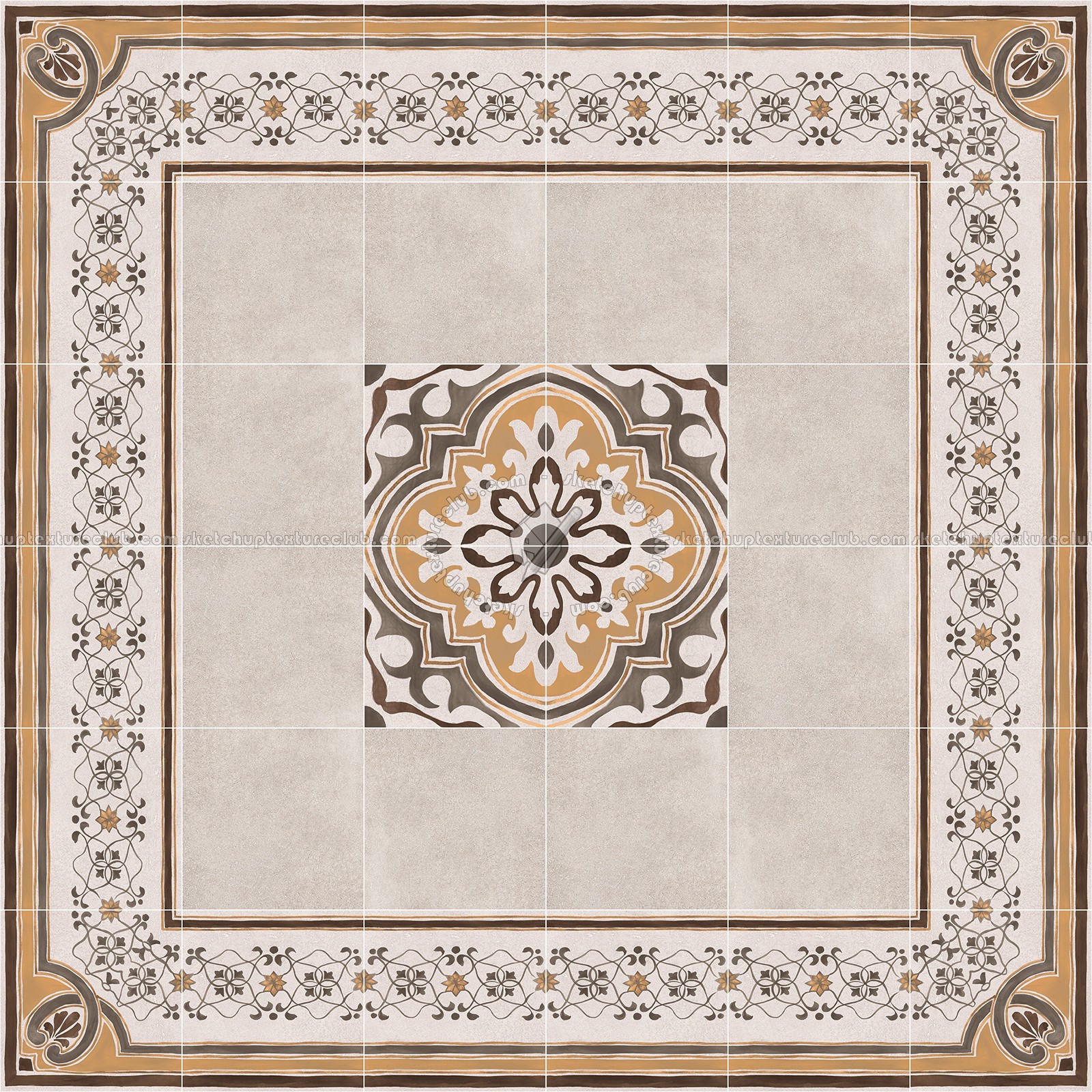 Textures   -   ARCHITECTURE   -   TILES INTERIOR   -   Cement - Encaustic   -   Encaustic  - Traditional encaustic cement ornate tile texture seamless 13590 (seamless)