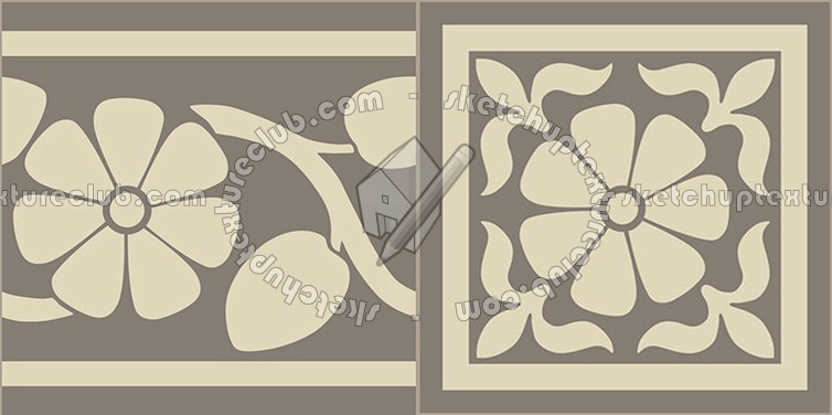 Textures   -   ARCHITECTURE   -   TILES INTERIOR   -   Cement - Encaustic   -   Victorian  - Corner border tiles victorian cement floor texture seamless 13810 (seamless)