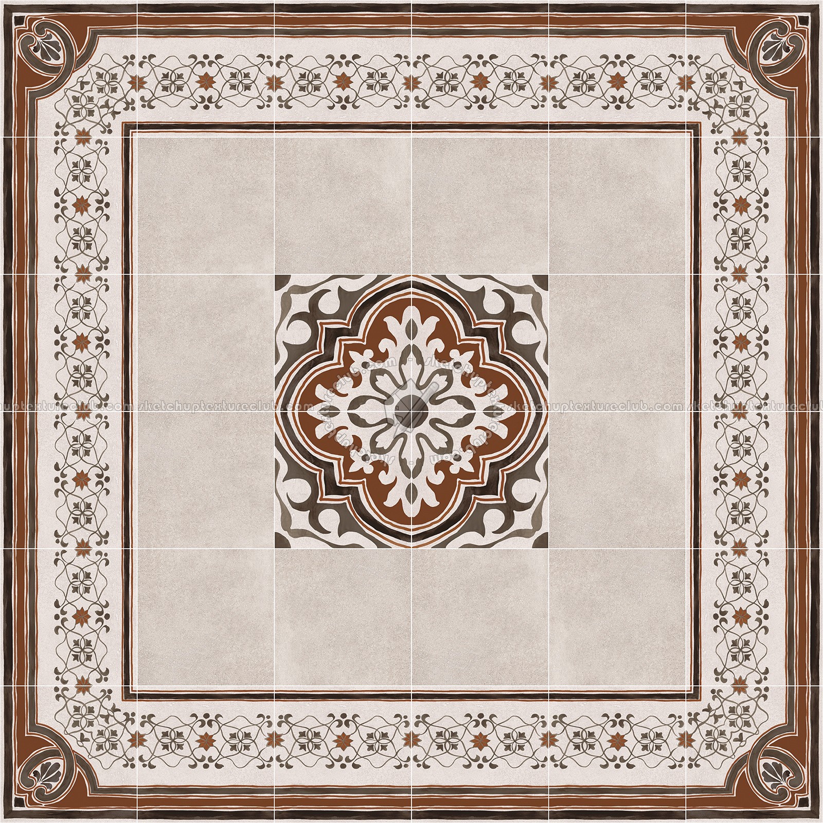Textures   -   ARCHITECTURE   -   TILES INTERIOR   -   Cement - Encaustic   -   Encaustic  - Traditional encaustic cement ornate tile texture seamless 13595 (seamless)
