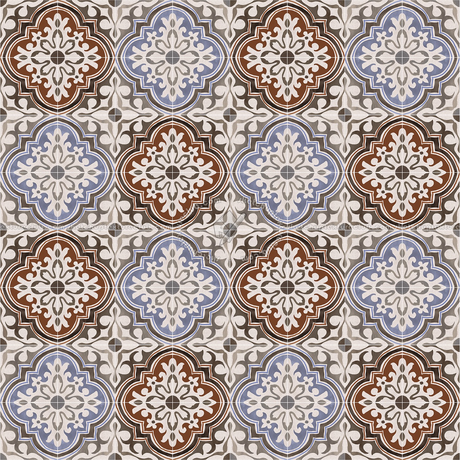 Textures   -   ARCHITECTURE   -   TILES INTERIOR   -   Cement - Encaustic   -   Encaustic  - Traditional encaustic cement ornate tile texture seamless 13602 (seamless)