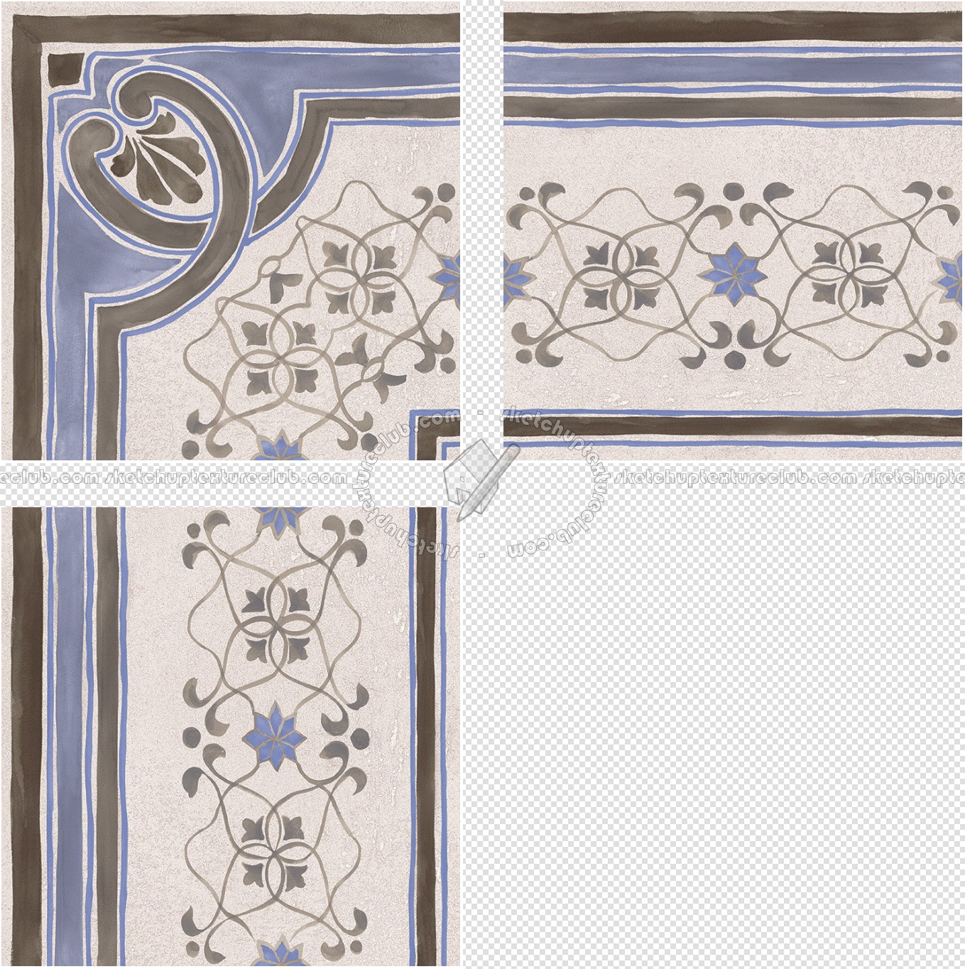 Textures   -   ARCHITECTURE   -   TILES INTERIOR   -   Cement - Encaustic   -   Encaustic  - Border traditional encaustic cement ornate tile texture seamless 13604 (seamless)