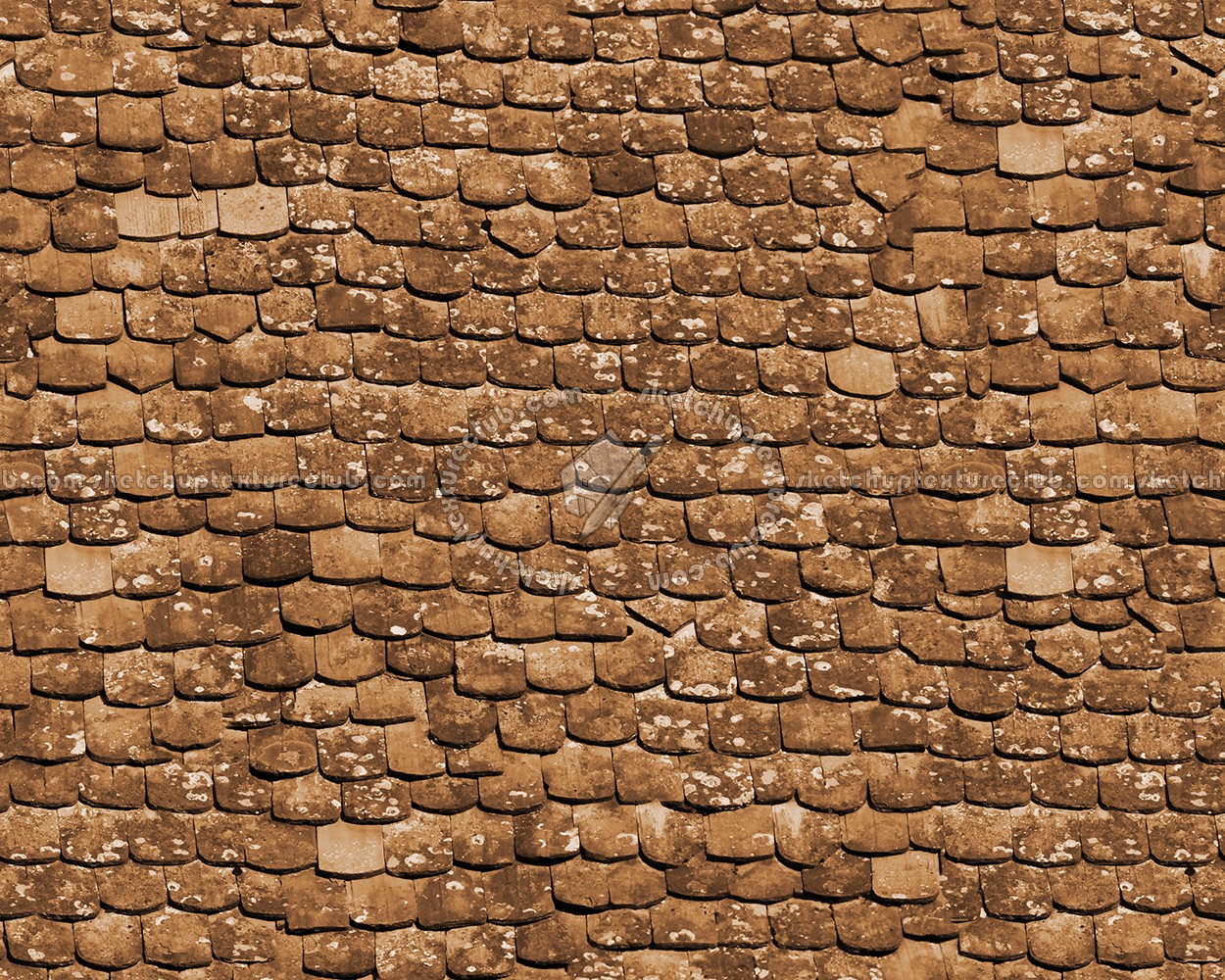 Textures   -   ARCHITECTURE   -   ROOFINGS   -   Clay roofs  - Damaged shingle clay roof tile texture seamless 03516 (seamless)