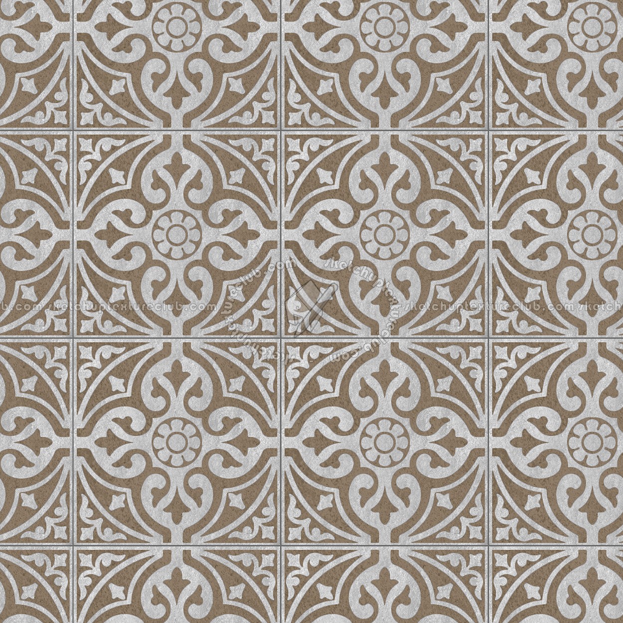 Textures   -   ARCHITECTURE   -   TILES INTERIOR   -   Cement - Encaustic   -   Victorian  - Victorian cement floor tile texture seamless 13831 (seamless)