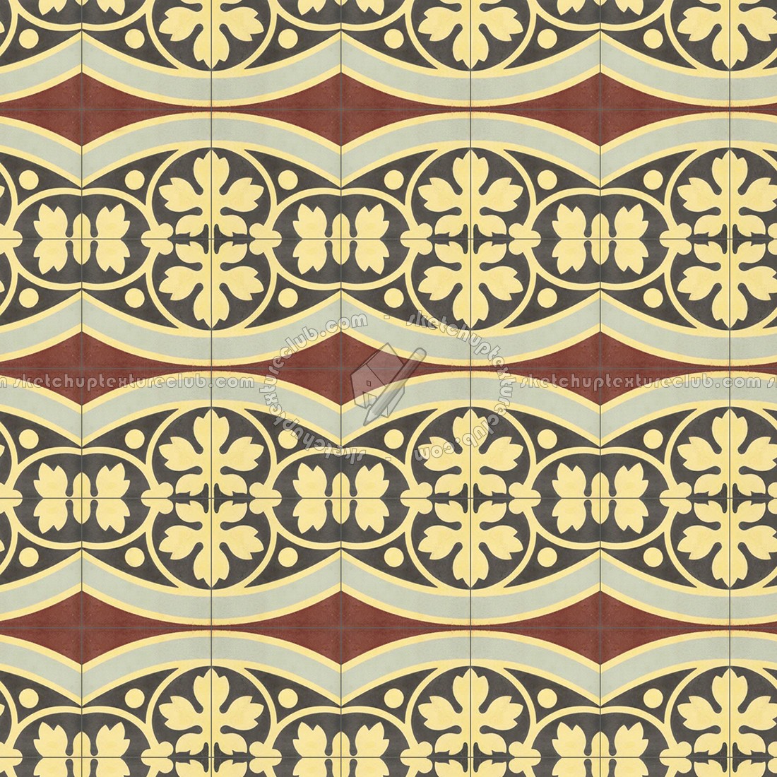 Textures   -   ARCHITECTURE   -   TILES INTERIOR   -   Cement - Encaustic   -   Encaustic  - Traditional encaustic cement ornate tile texture seamless 13629 (seamless)