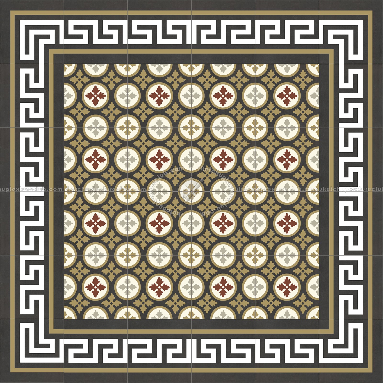 Textures   -   ARCHITECTURE   -   TILES INTERIOR   -   Cement - Encaustic   -   Victorian  - Victorian cement floor tile texture seamless 13849 (seamless)