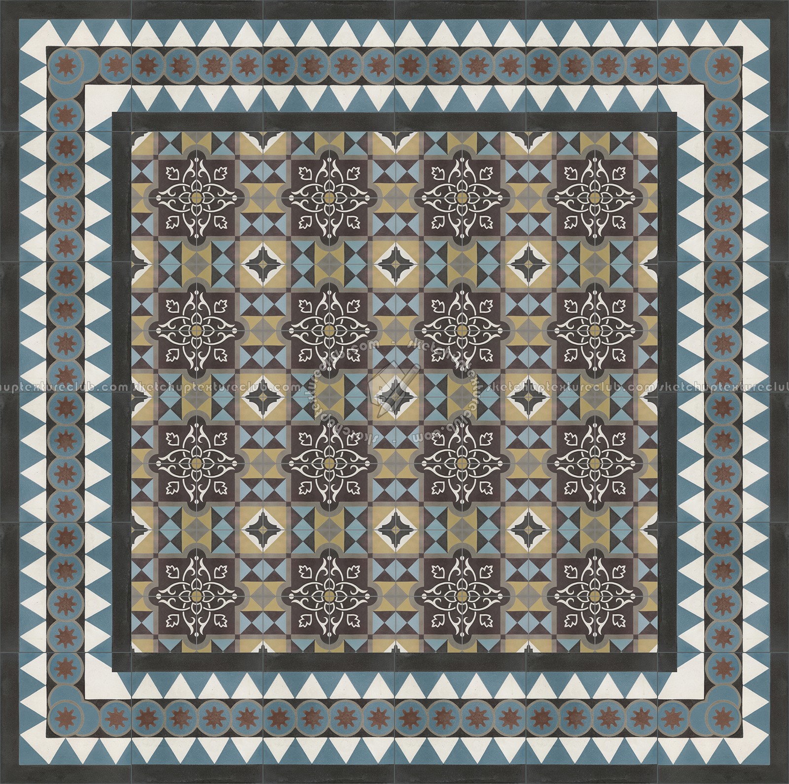 Textures   -   ARCHITECTURE   -   TILES INTERIOR   -   Cement - Encaustic   -   Victorian  - Victorian cement floor tile texture seamless 13852 (seamless)