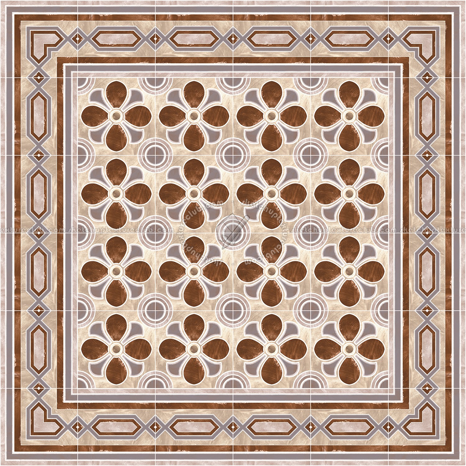 Textures   -   ARCHITECTURE   -   TILES INTERIOR   -   Cement - Encaustic   -   Encaustic  - Traditional encaustic cement ornate tile texture seamless 13635 (seamless)