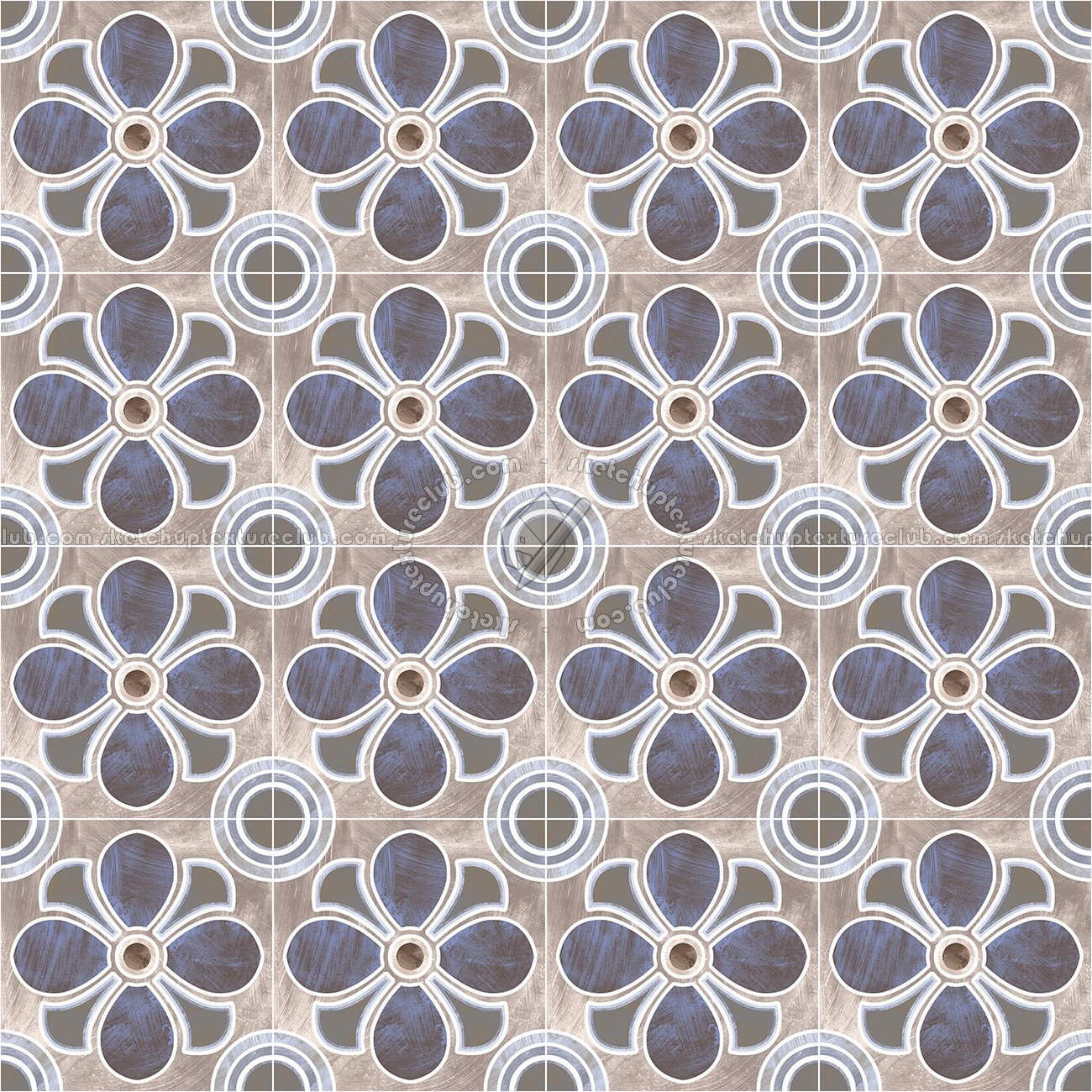 Textures   -   ARCHITECTURE   -   TILES INTERIOR   -   Cement - Encaustic   -   Encaustic  - Traditional encaustic cement ornate tile texture seamless 13639 (seamless)