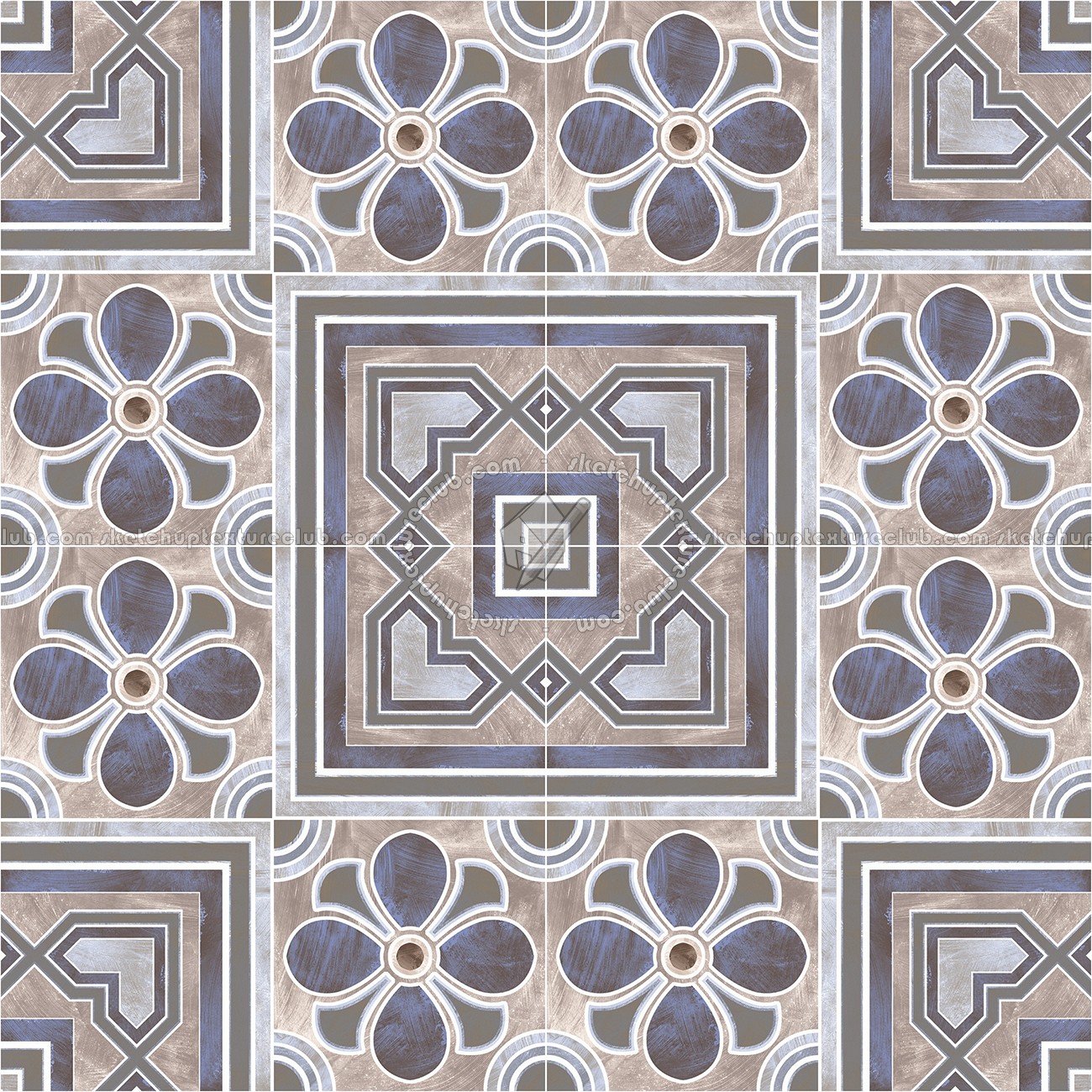 Textures   -   ARCHITECTURE   -   TILES INTERIOR   -   Cement - Encaustic   -   Encaustic  - Traditional encaustic cement ornate tile texture seamless 13641 (seamless)