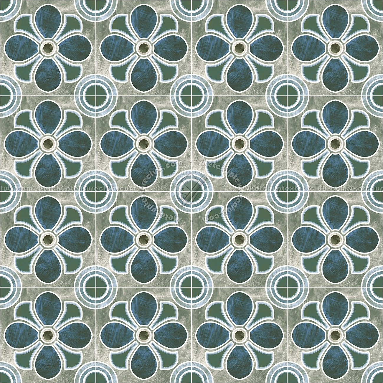 Textures   -   ARCHITECTURE   -   TILES INTERIOR   -   Cement - Encaustic   -   Encaustic  - Traditional encaustic cement ornate tile texture seamless 13643 (seamless)