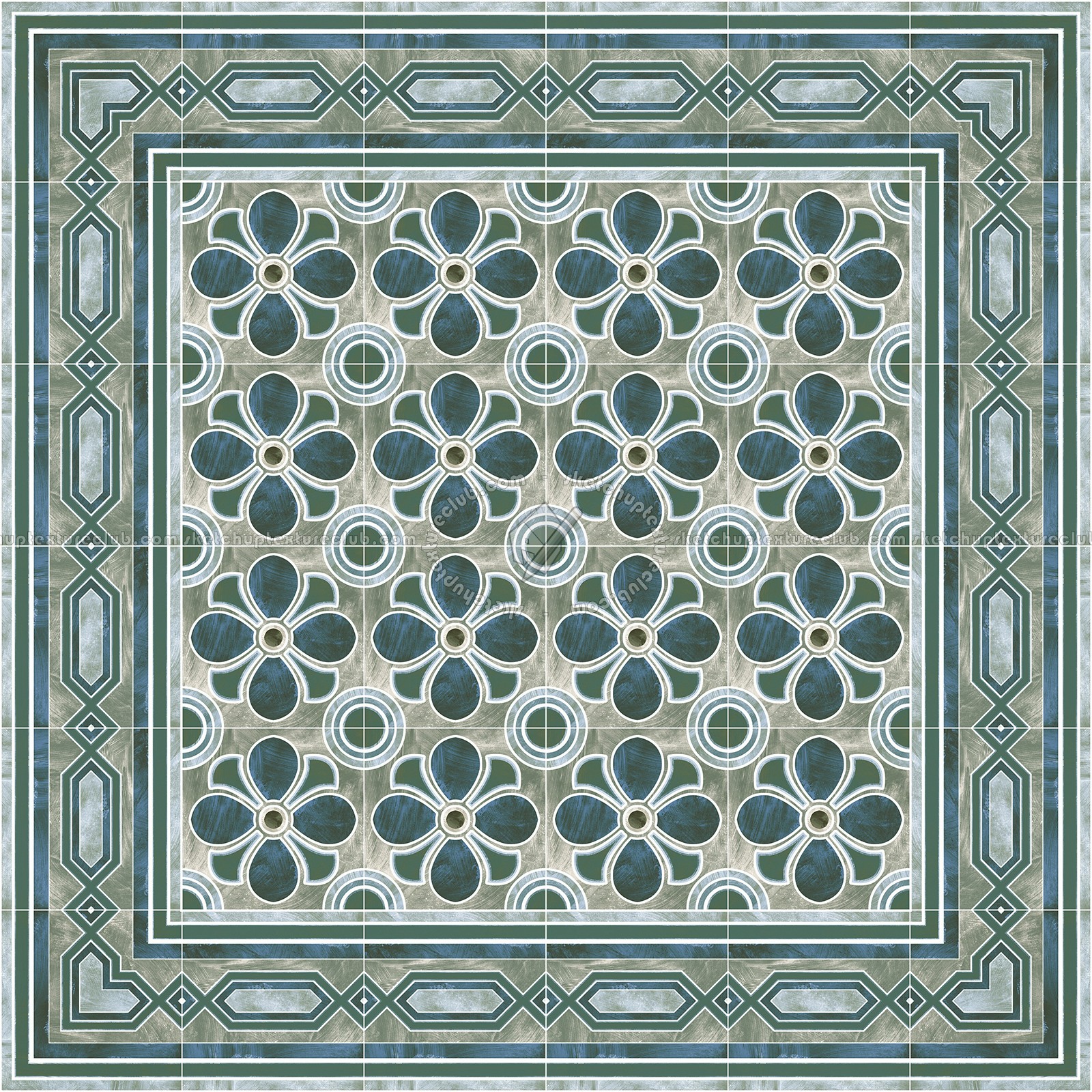 Textures   -   ARCHITECTURE   -   TILES INTERIOR   -   Cement - Encaustic   -   Encaustic  - Traditional encaustic cement ornate tile texture seamless 13645 (seamless)
