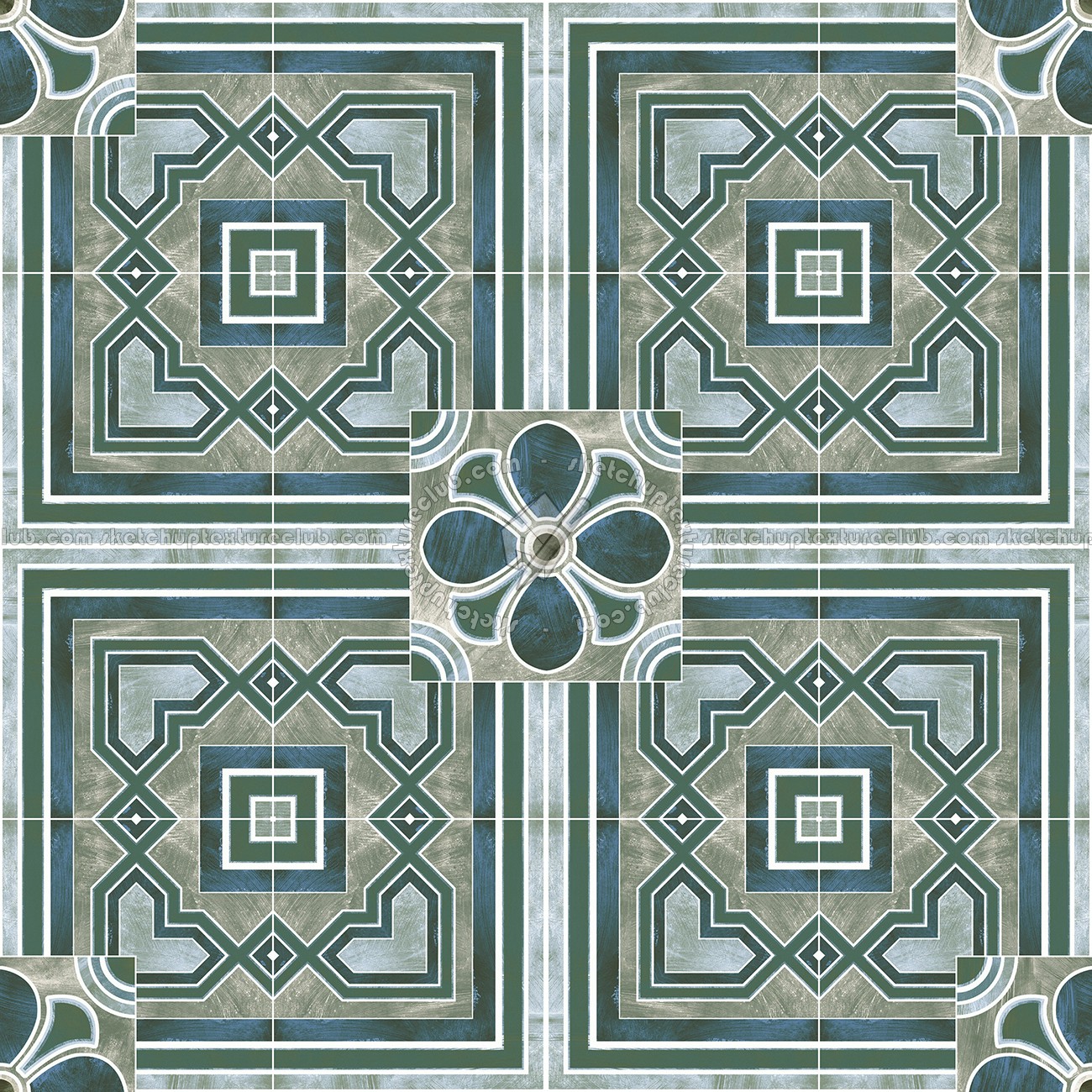 Textures   -   ARCHITECTURE   -   TILES INTERIOR   -   Cement - Encaustic   -   Encaustic  - Traditional encaustic cement ornate tile texture seamless 13646 (seamless)