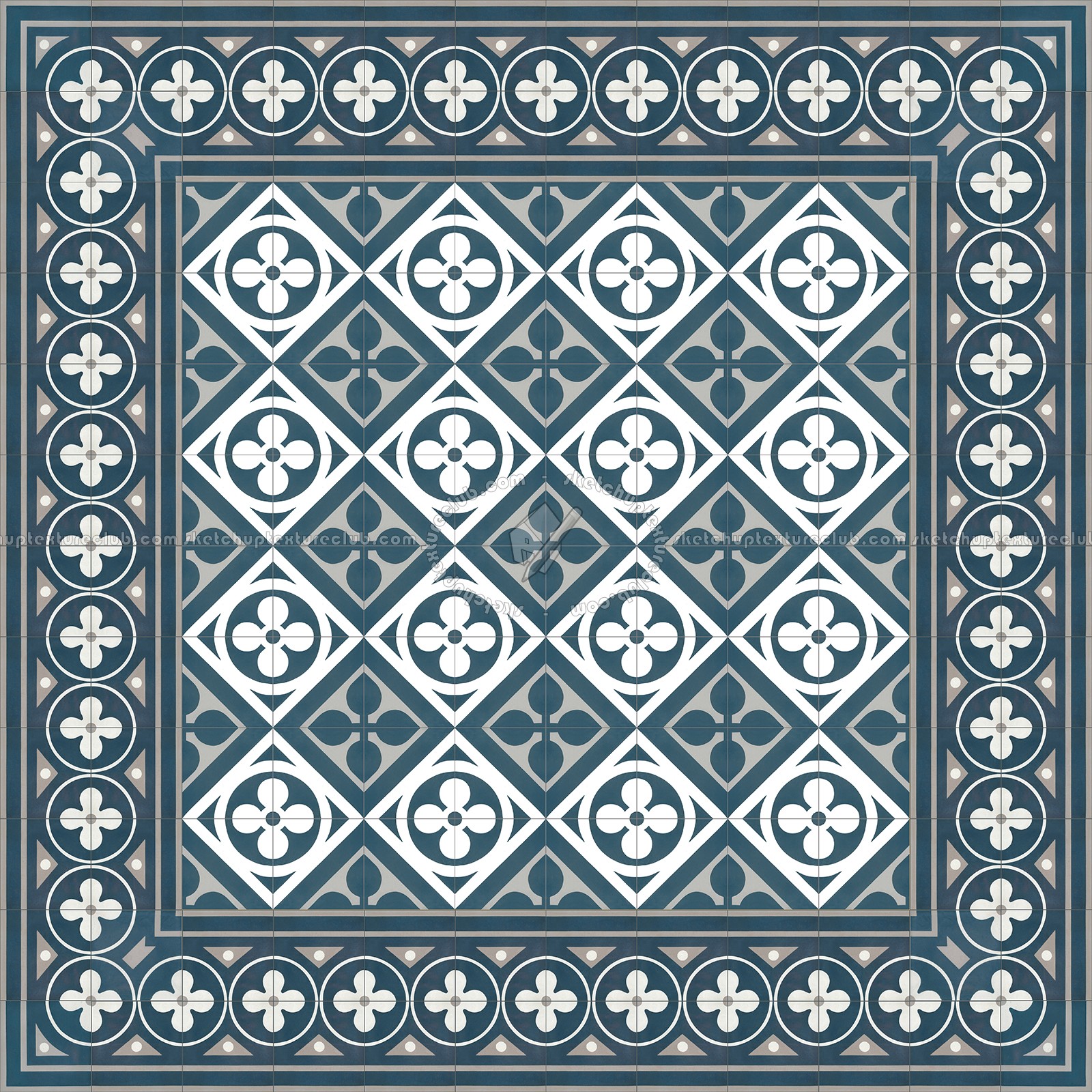 Textures   -   ARCHITECTURE   -   TILES INTERIOR   -   Cement - Encaustic   -   Victorian  - Victorian cement floor tile texture seamless 13867 (seamless)