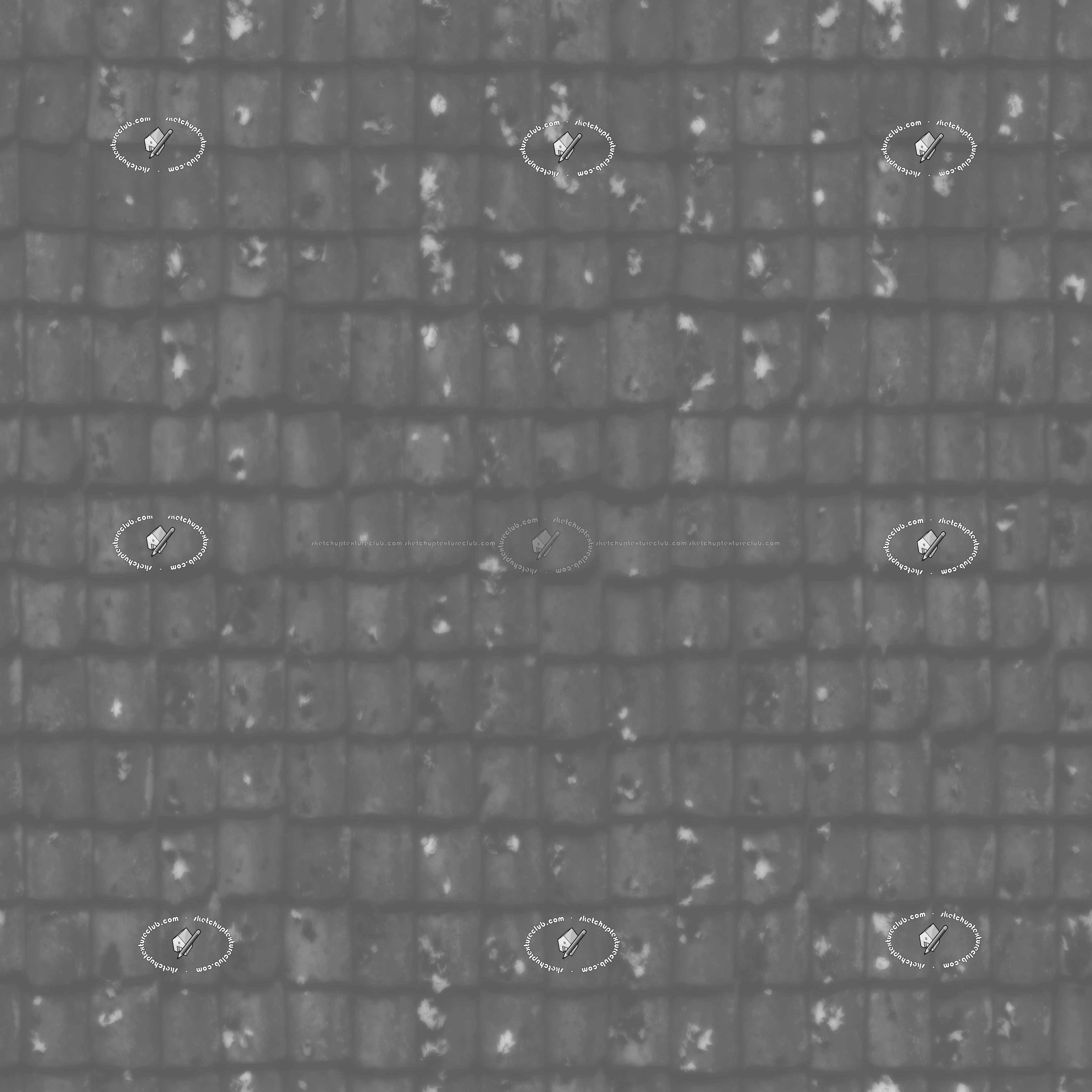 Textures   -   ARCHITECTURE   -   ROOFINGS   -   Clay roofs  - Clay roof with leaves texture seamless 21258 - Displacement