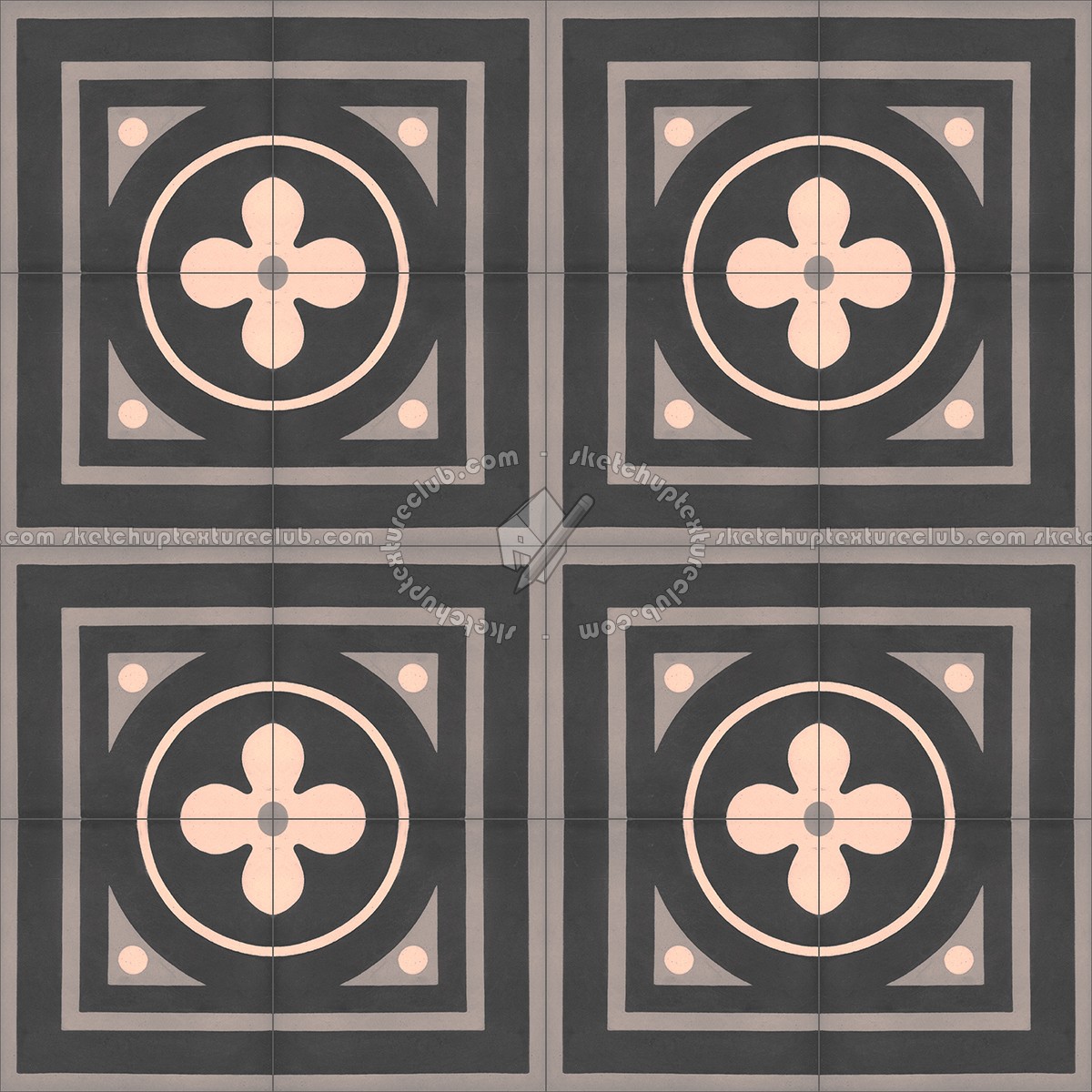 Textures   -   ARCHITECTURE   -   TILES INTERIOR   -   Cement - Encaustic   -   Victorian  - Victorian cement floor tile texture seamless 13873 (seamless)