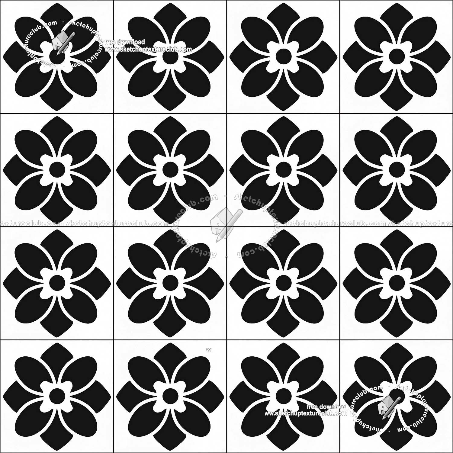 Textures   -   ARCHITECTURE   -   TILES INTERIOR   -   Cement - Encaustic   -   Victorian  - Victorian cement floor tile texture seamless 19298 (seamless)