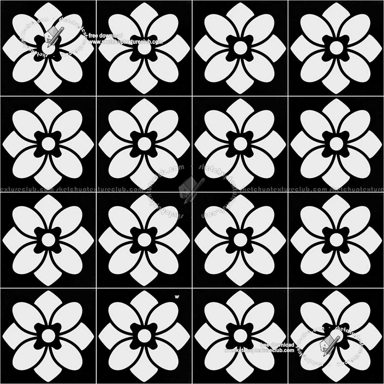 Textures   -   ARCHITECTURE   -   TILES INTERIOR   -   Cement - Encaustic   -   Victorian  - Victorian cement floor tile texture seamless 19299 (seamless)