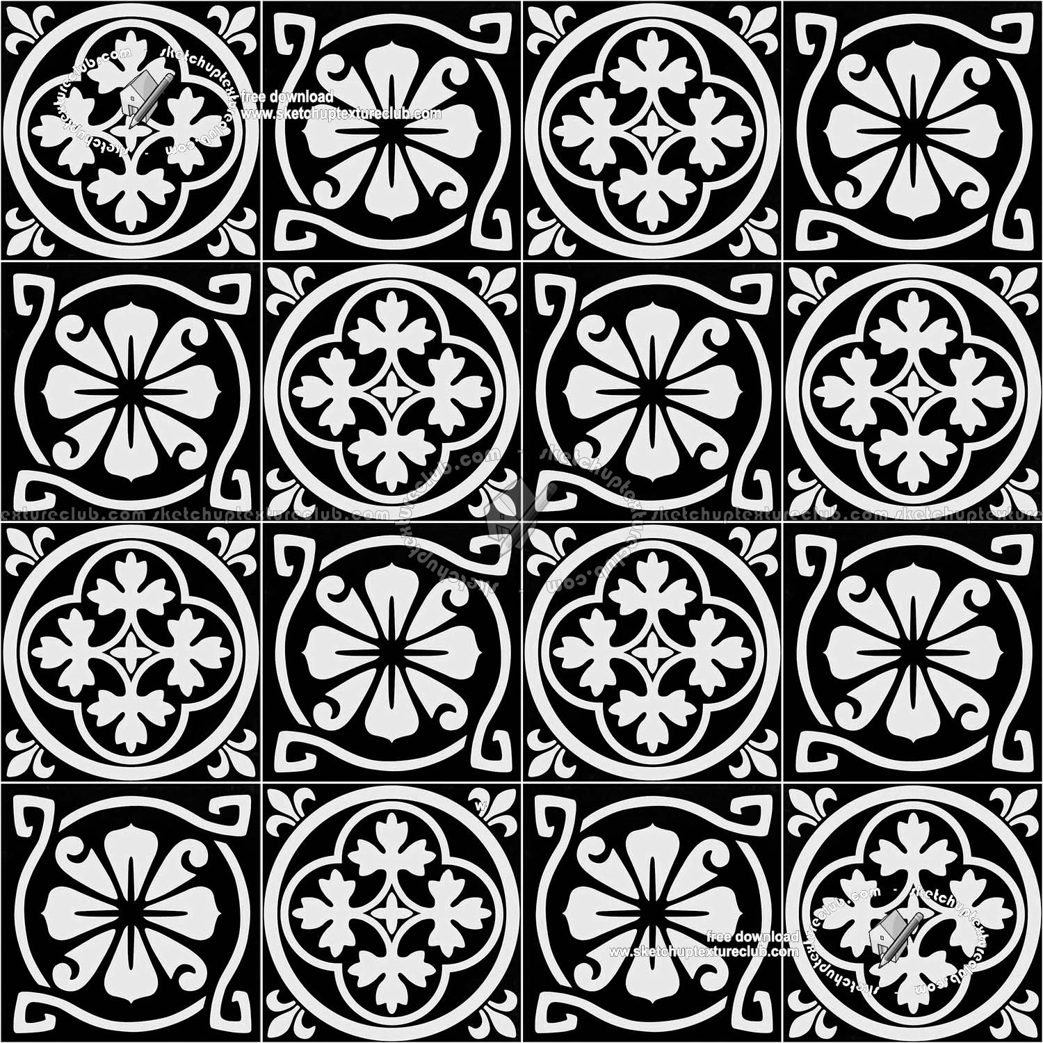 Textures   -   ARCHITECTURE   -   TILES INTERIOR   -   Cement - Encaustic   -   Victorian  - Victorian cement floor tile texture seamless 19300 (seamless)