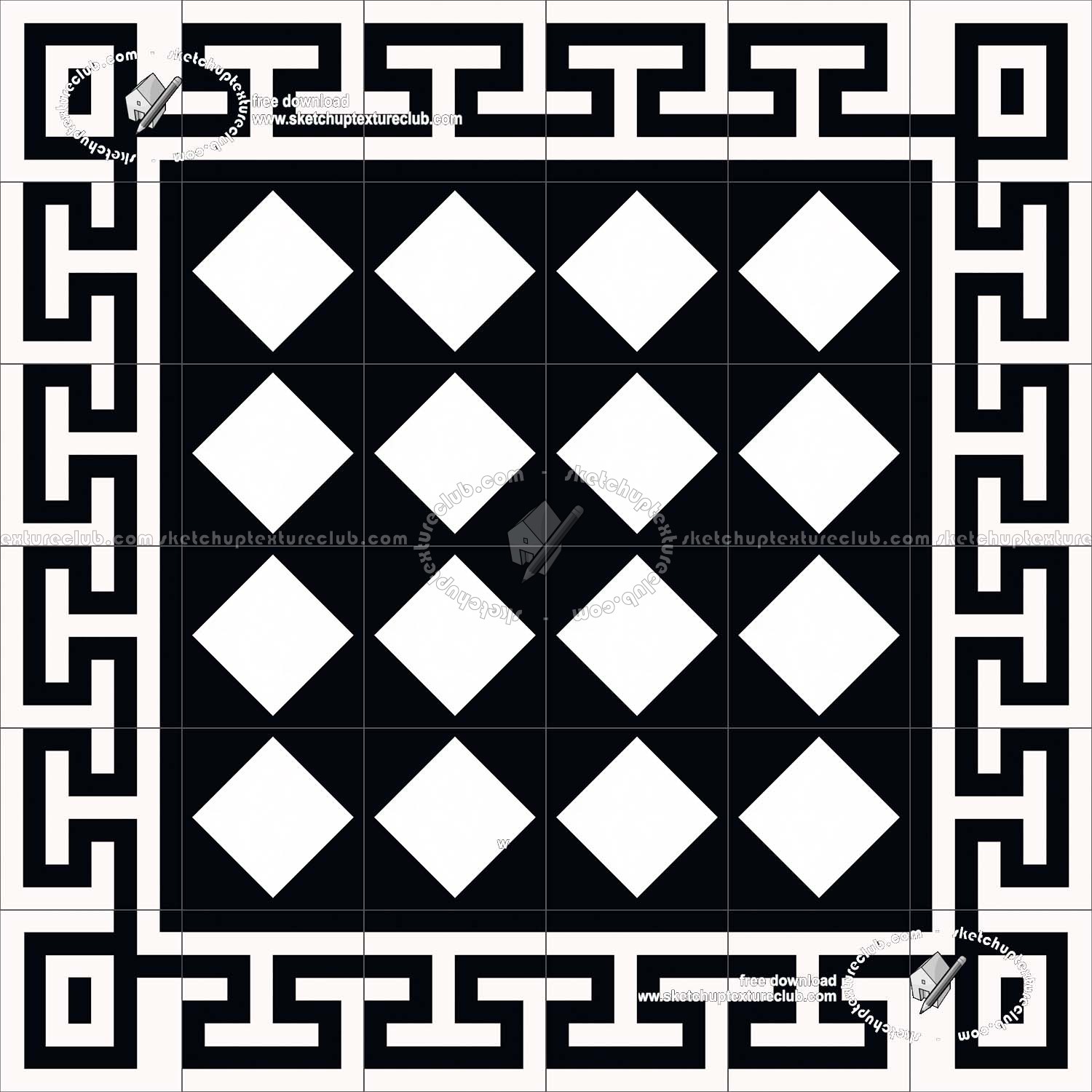 Textures   -   ARCHITECTURE   -   TILES INTERIOR   -   Cement - Encaustic   -   Victorian  - Victorian cement floor tile texture seamless 19326 (seamless)