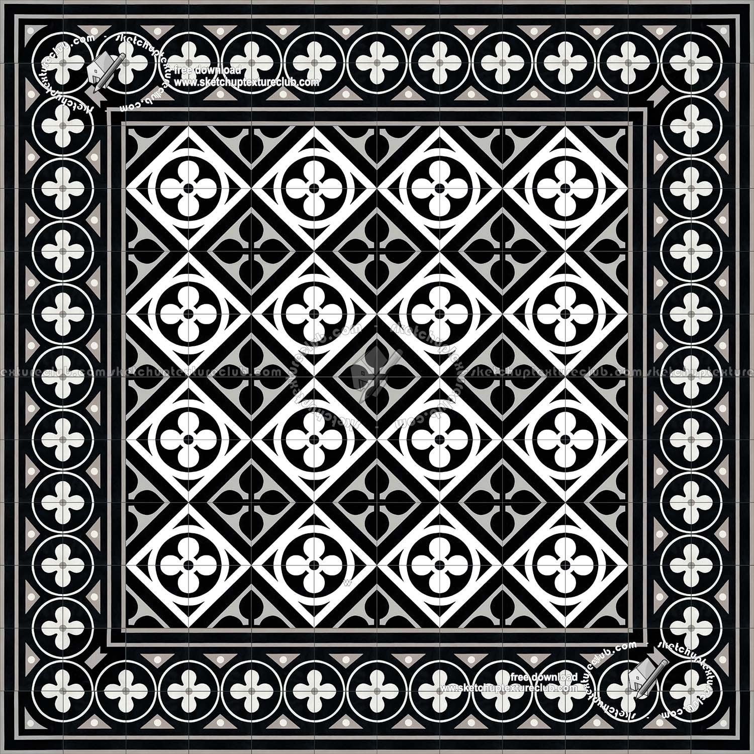 Textures   -   ARCHITECTURE   -   TILES INTERIOR   -   Cement - Encaustic   -   Victorian  - Victorian cement floor tile texture seamless 19327 (seamless)