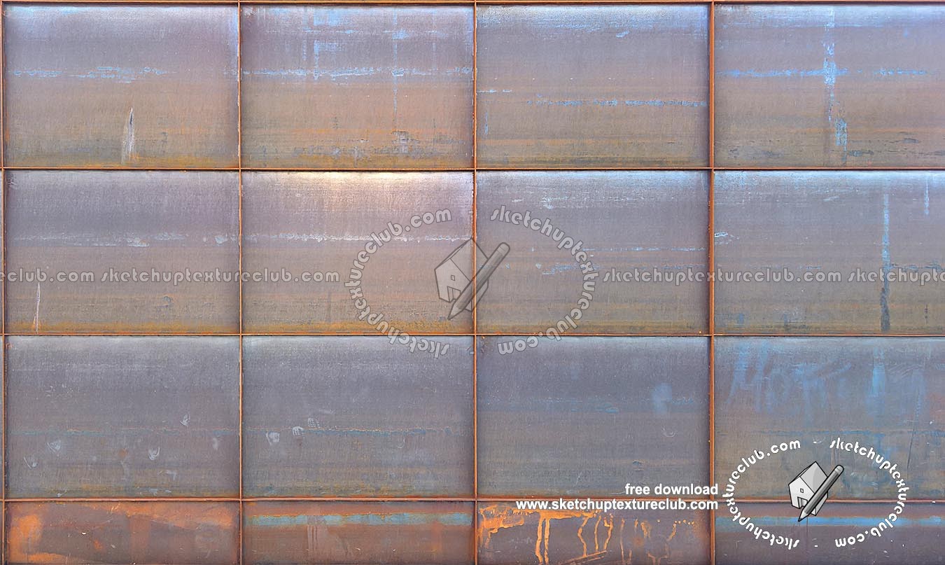 Textures   -   MATERIALS   -   METALS   -   Facades claddings  - Dirt rusty metal facade cladding 18219