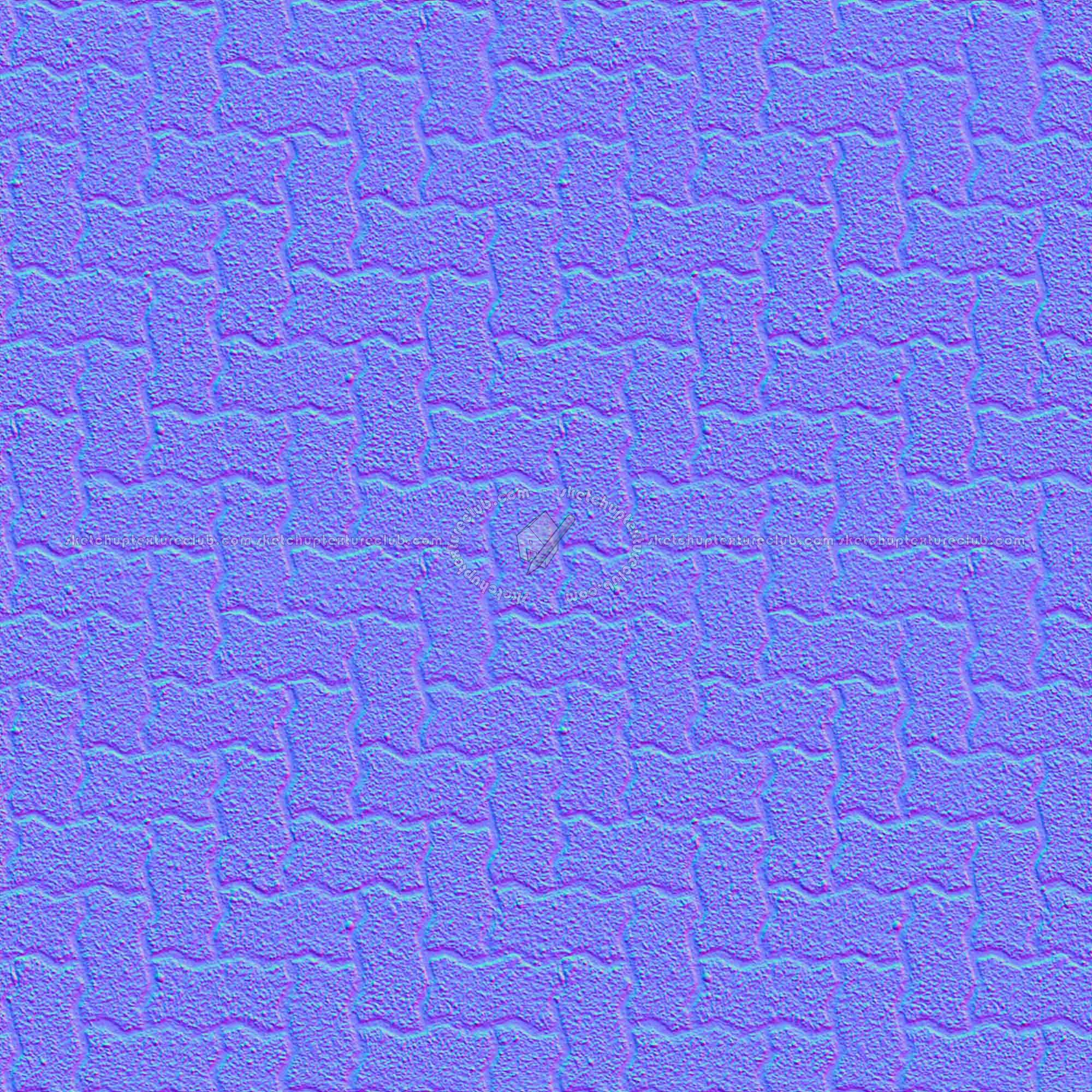 Textures   -   ARCHITECTURE   -   PAVING OUTDOOR   -   Concrete   -   Herringbone  - Concrete paving herringbone outdoor texture seamless 05800 - Normal