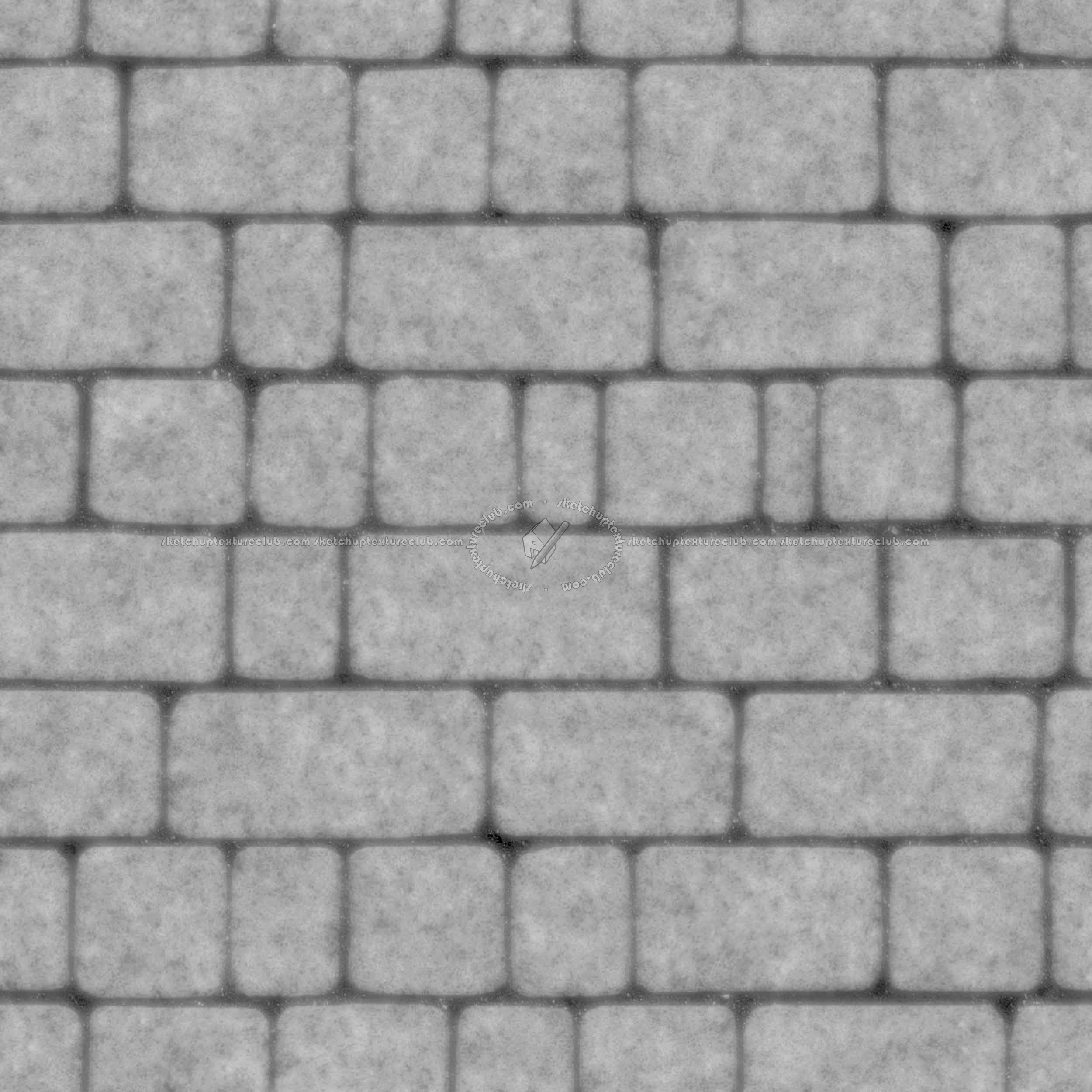 Textures   -   ARCHITECTURE   -   ROADS   -   Paving streets   -   Cobblestone  - Street paving cobblestone texture seamless 07432 - Displacement