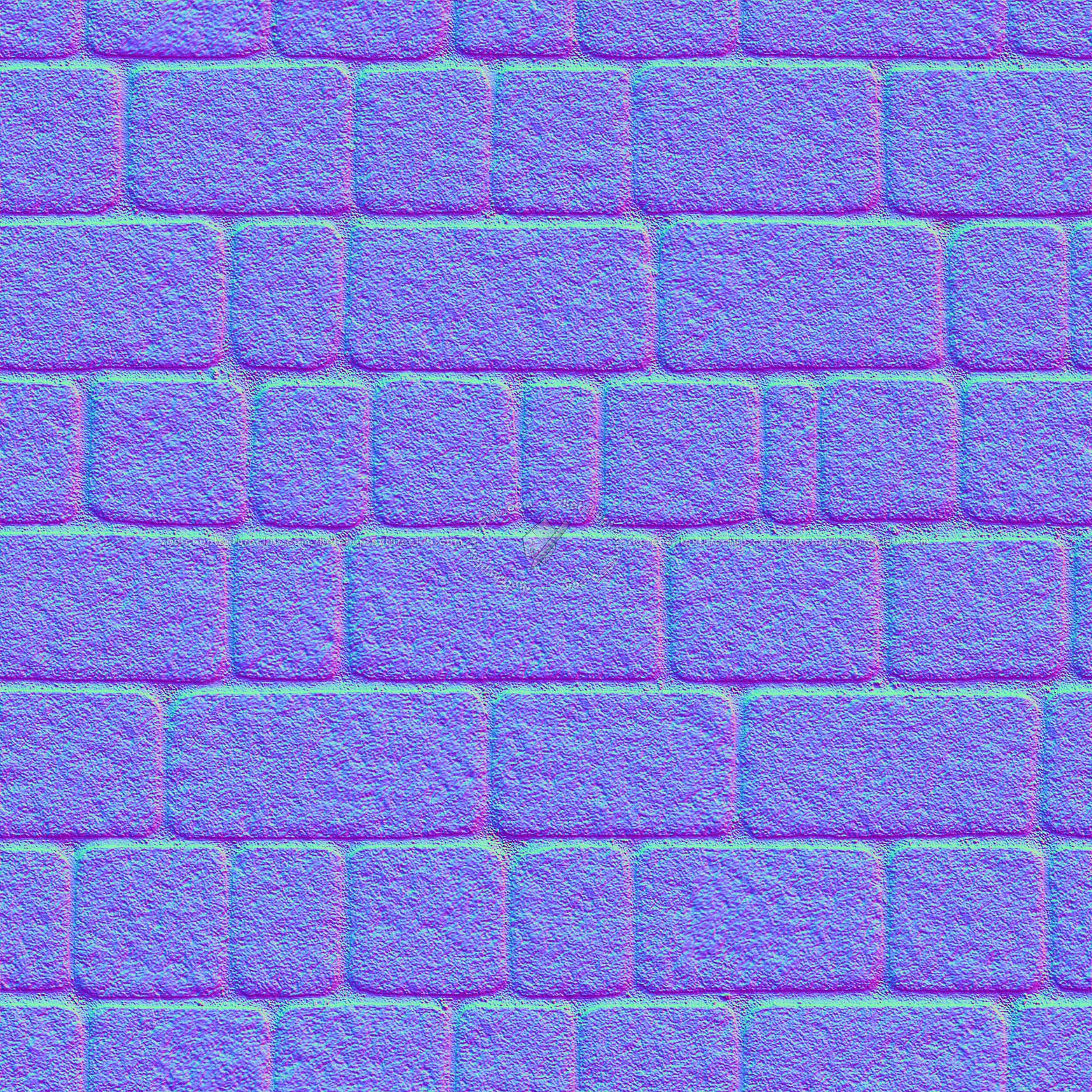 Textures   -   ARCHITECTURE   -   ROADS   -   Paving streets   -   Cobblestone  - Street paving cobblestone texture seamless 07432 - Normal