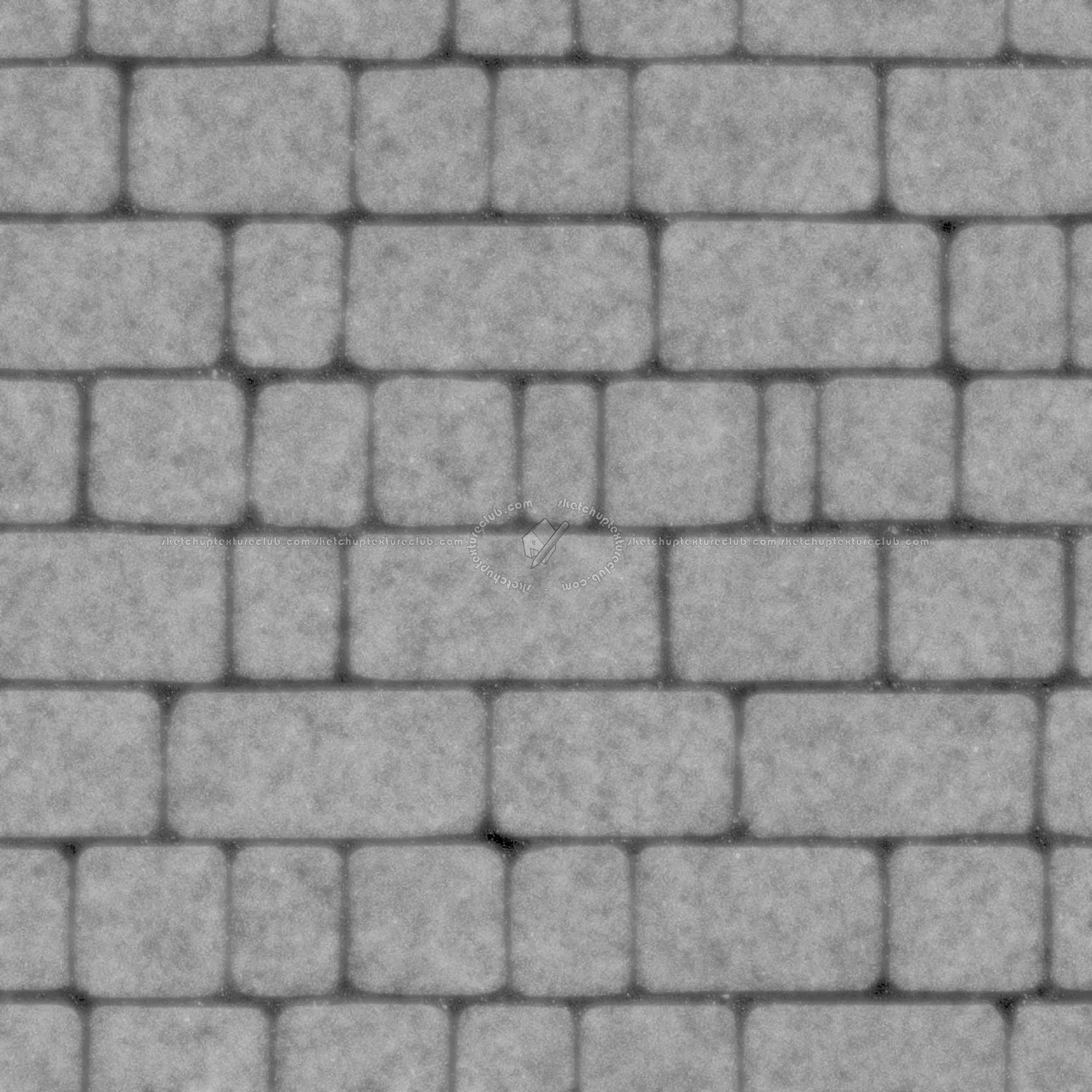 Textures   -   ARCHITECTURE   -   ROADS   -   Paving streets   -   Cobblestone  - Street paving cobblestone texture seamless 07433 - Displacement