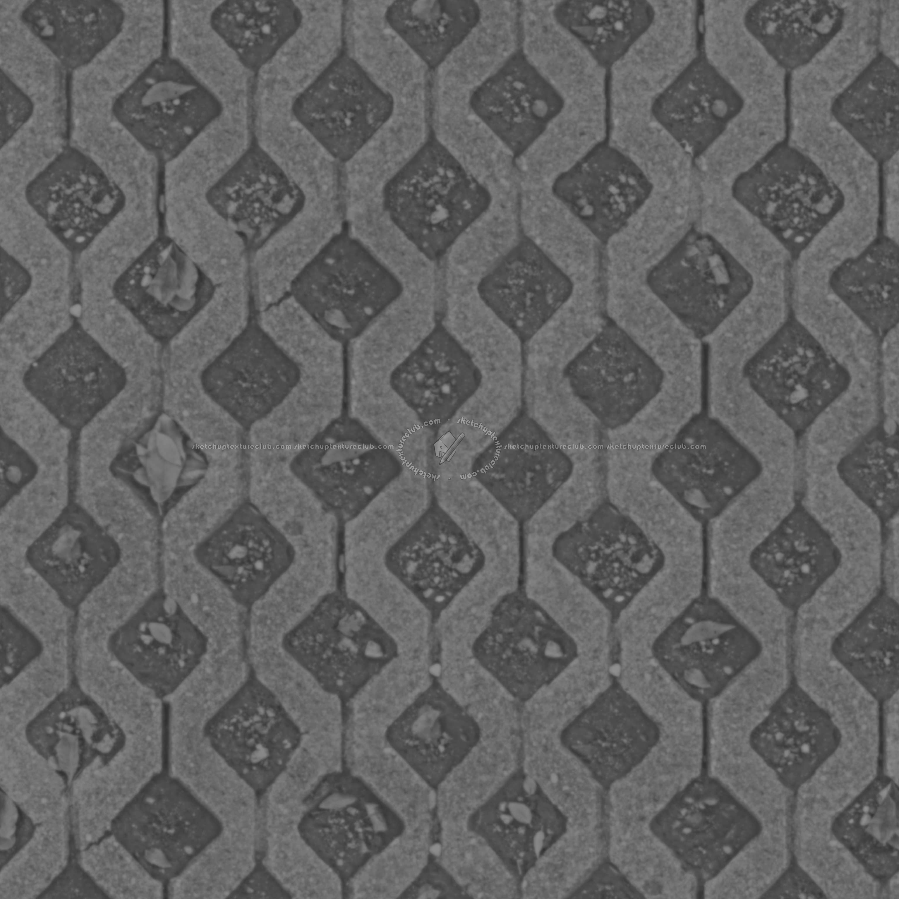 Textures   -   ARCHITECTURE   -   PAVING OUTDOOR   -   Parks Paving  - Concrete bricks paving PBR texture seamless 22194 - Displacement