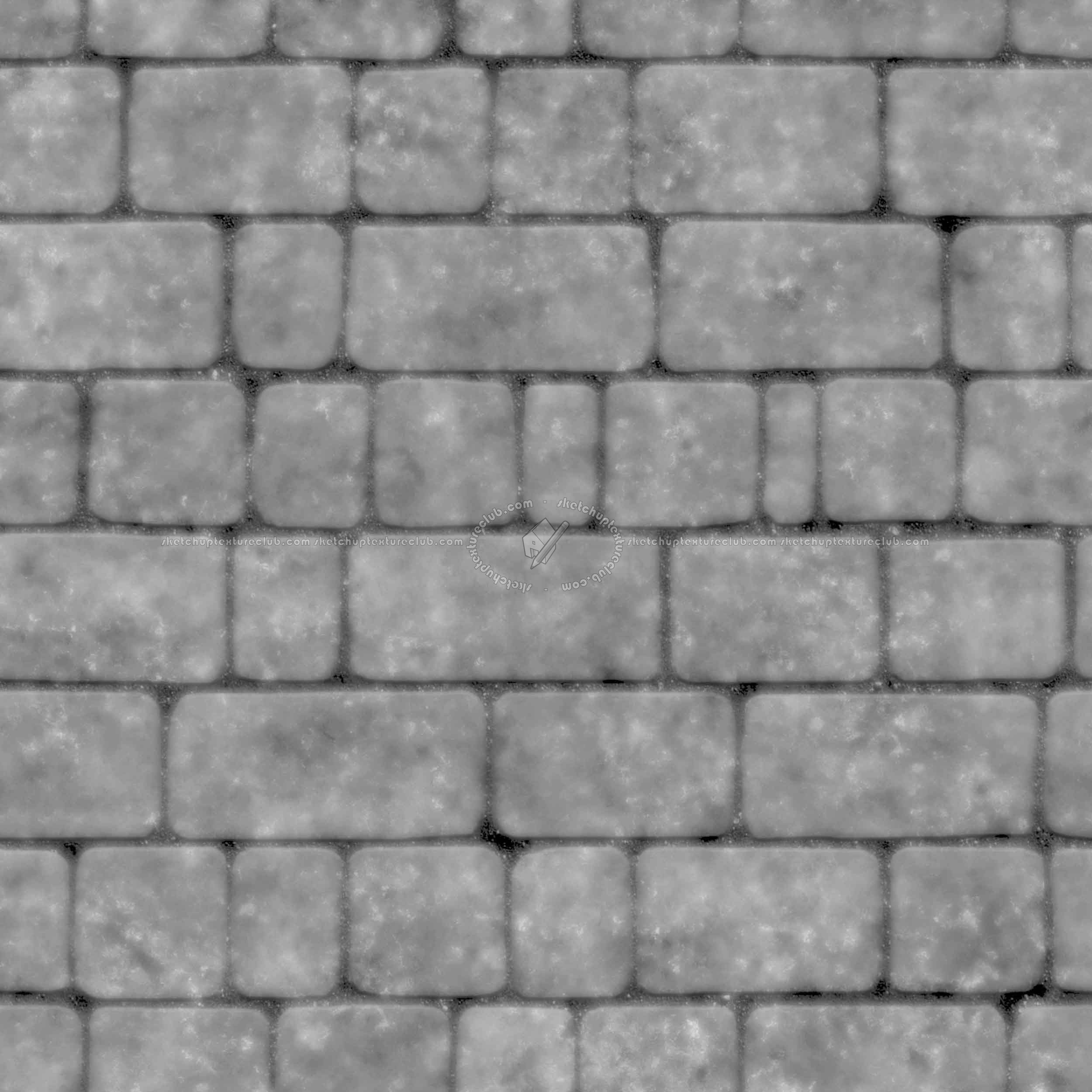 Textures   -   ARCHITECTURE   -   ROADS   -   Paving streets   -   Cobblestone  - Street paving cobblestone texture seamless 07435 - Displacement