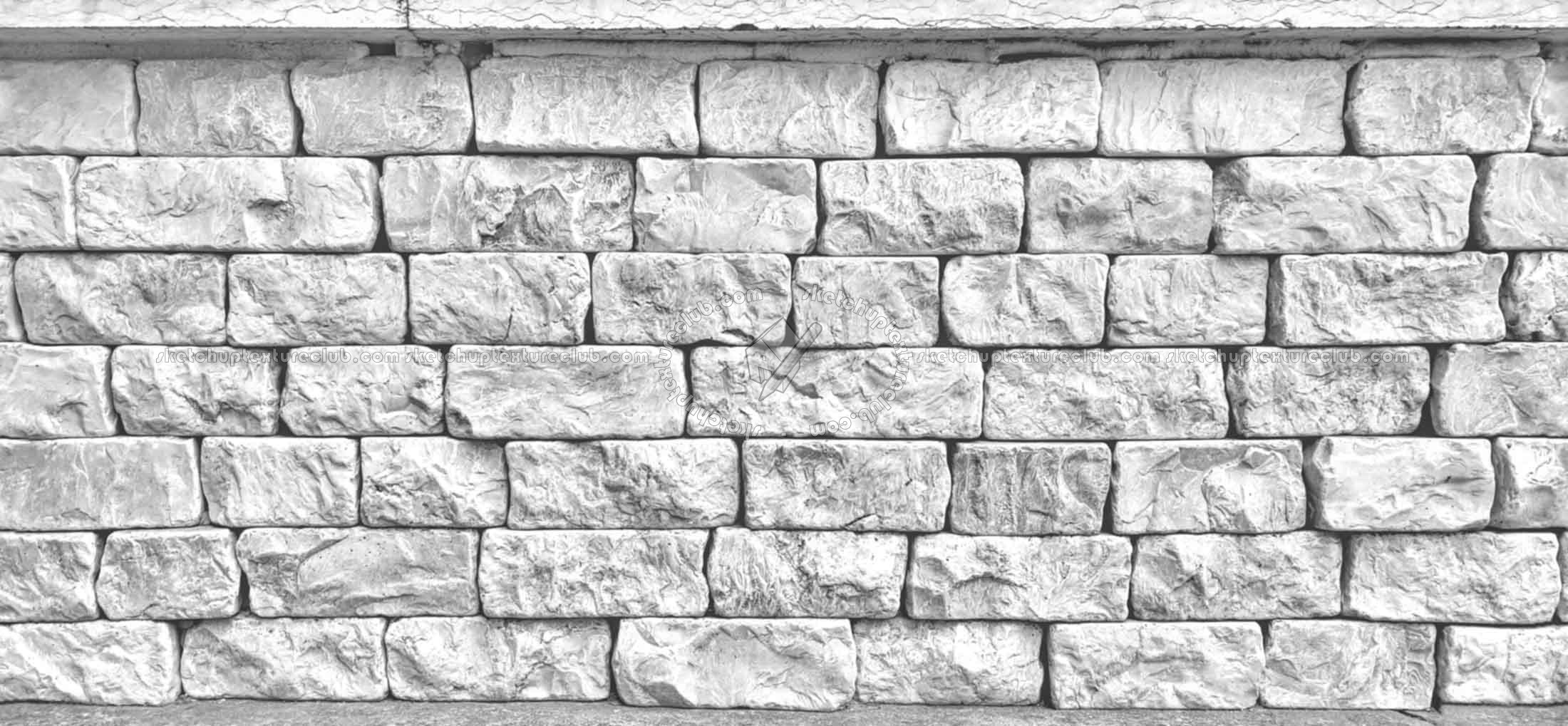 Textures   -   ARCHITECTURE   -   STONES WALLS   -   Stone blocks  - Wall stone blocks horizontal seamless 20476 - Bump