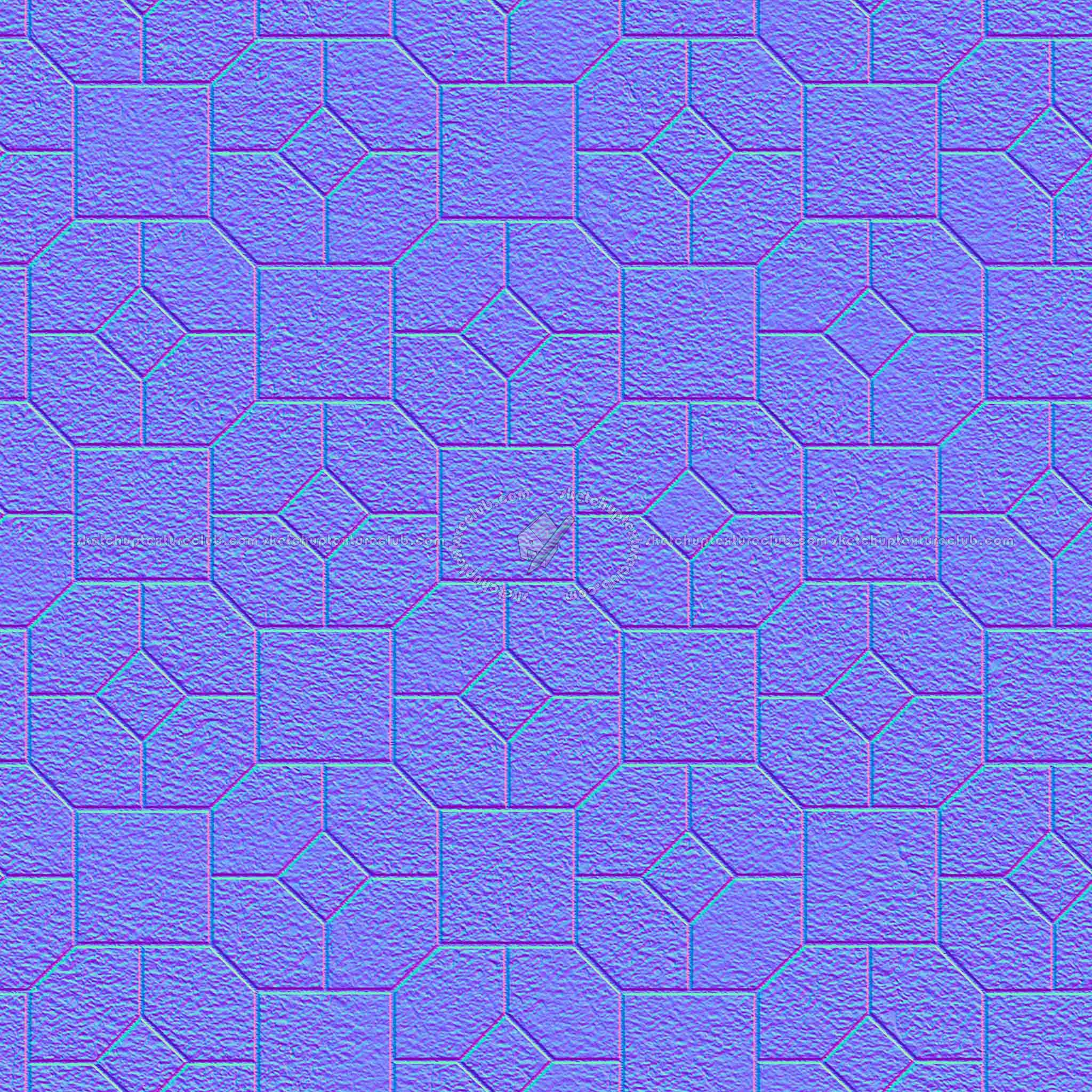 Textures   -   ARCHITECTURE   -   PAVING OUTDOOR   -   Pavers stone   -   Blocks mixed  - Pavers stone mixed size texture seamless 06190 - Normal