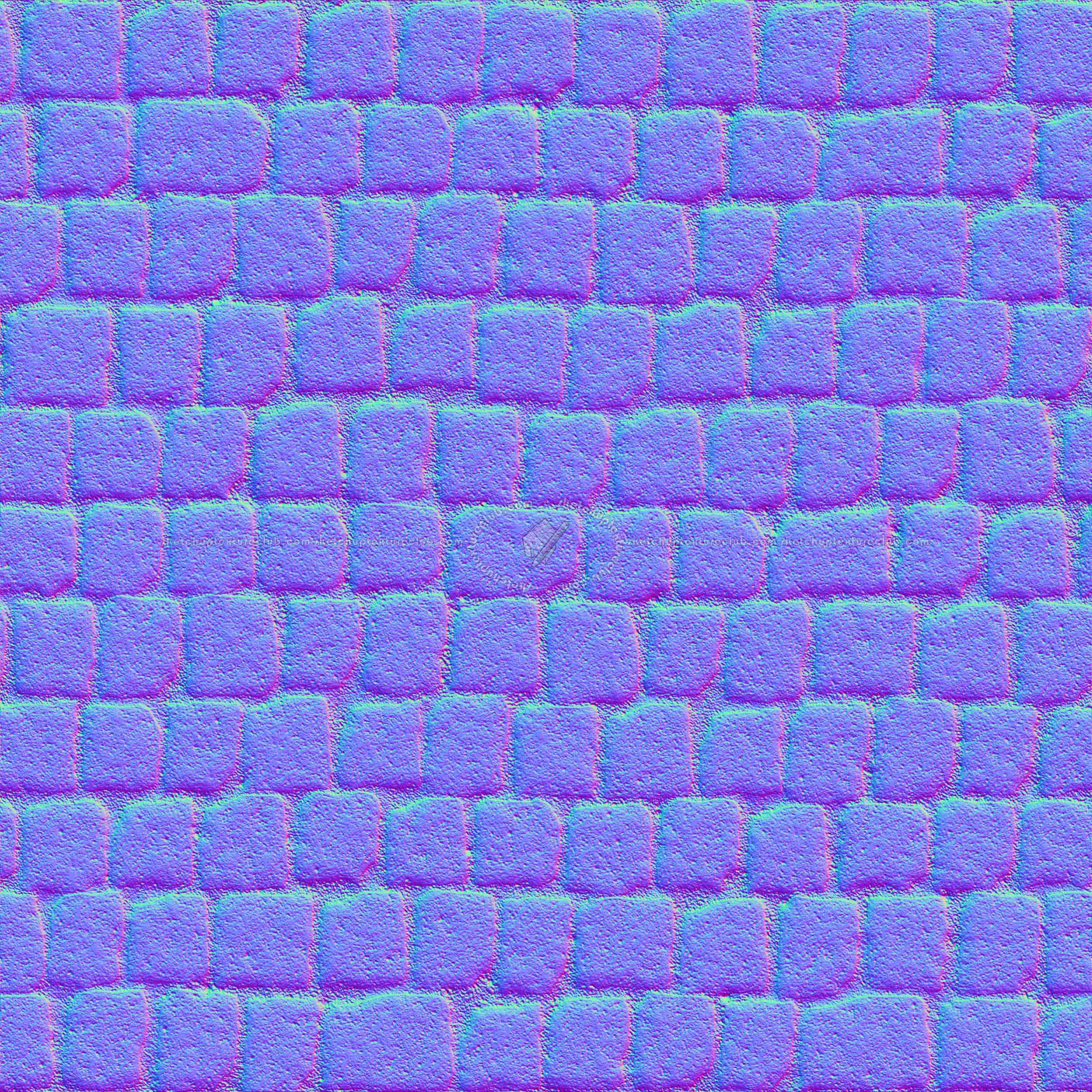 Textures   -   ARCHITECTURE   -   ROADS   -   Paving streets   -   Cobblestone  - Street paving cobblestone texture seamless 07437 - Normal