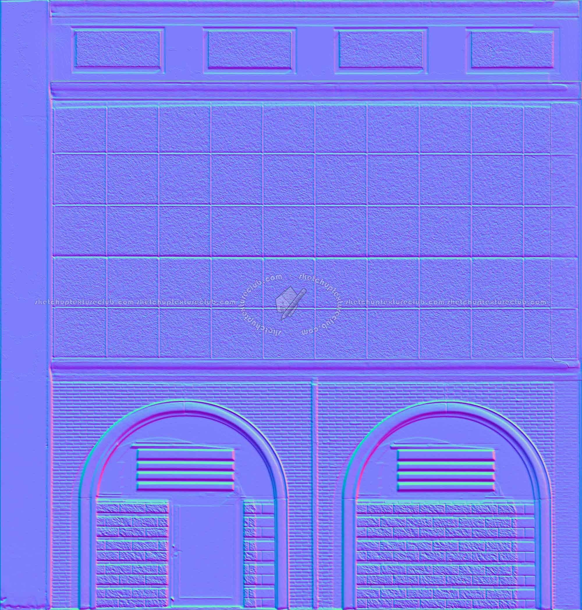 Textures   -   ARCHITECTURE   -   CONCRETE   -   Plates   -   Clean  - Concrete plates wall horizontal texture seamless 18046 - Normal