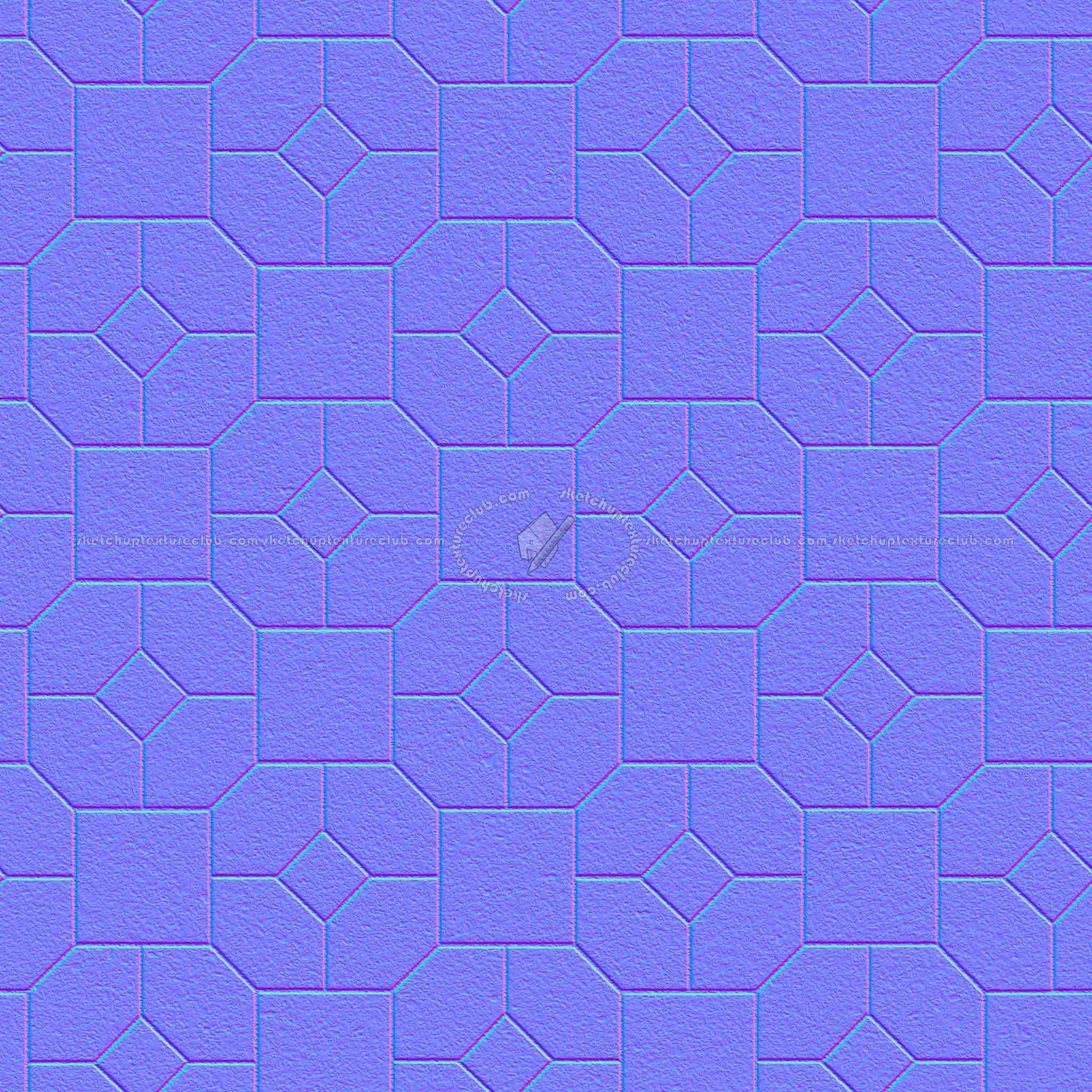 Textures   -   ARCHITECTURE   -   PAVING OUTDOOR   -   Pavers stone   -   Blocks mixed  - Pavers stone mixed size texture seamless 06192 - Normal