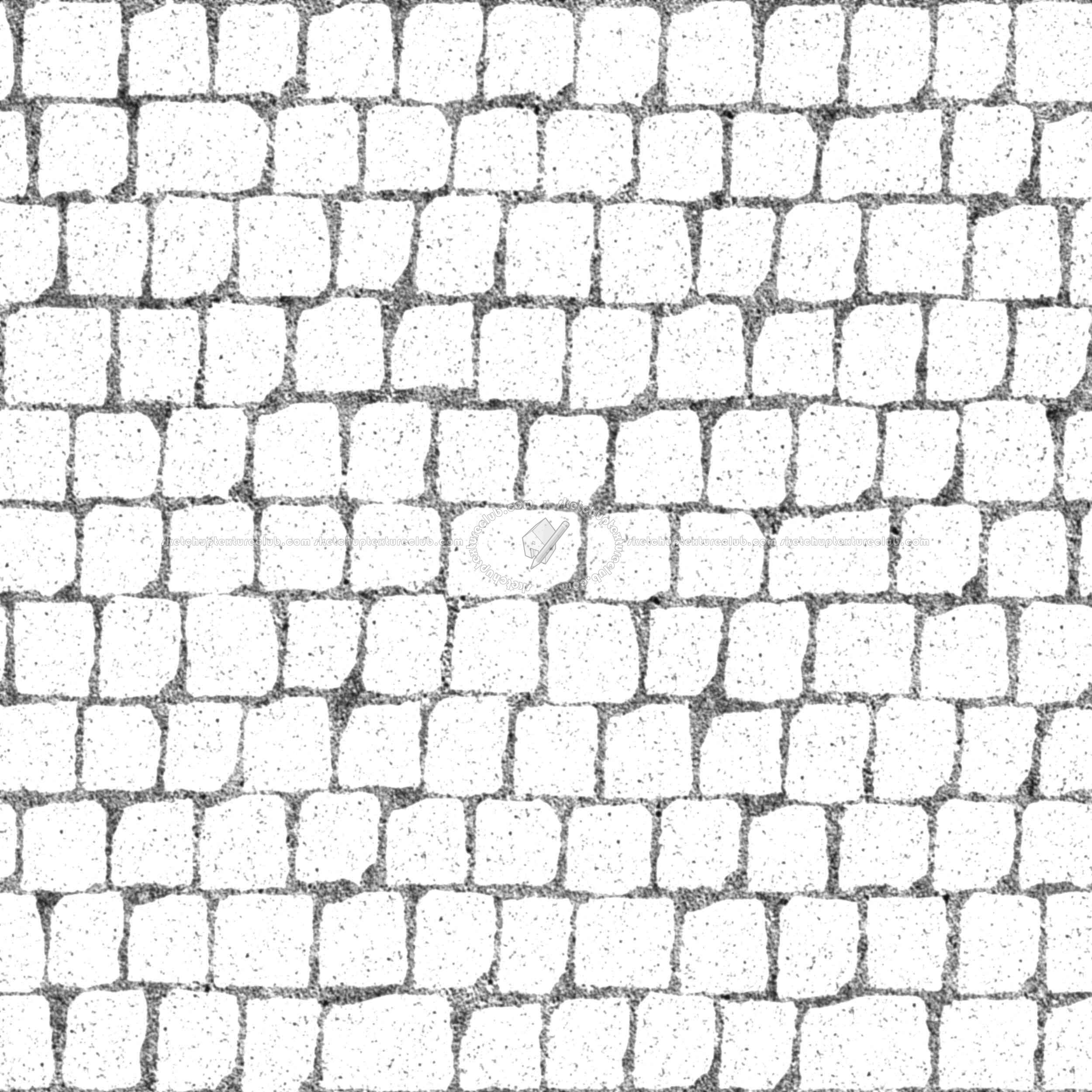 Textures   -   ARCHITECTURE   -   ROADS   -   Paving streets   -   Cobblestone  - Street porfido paving cobblestone texture seamless 07439 - Bump