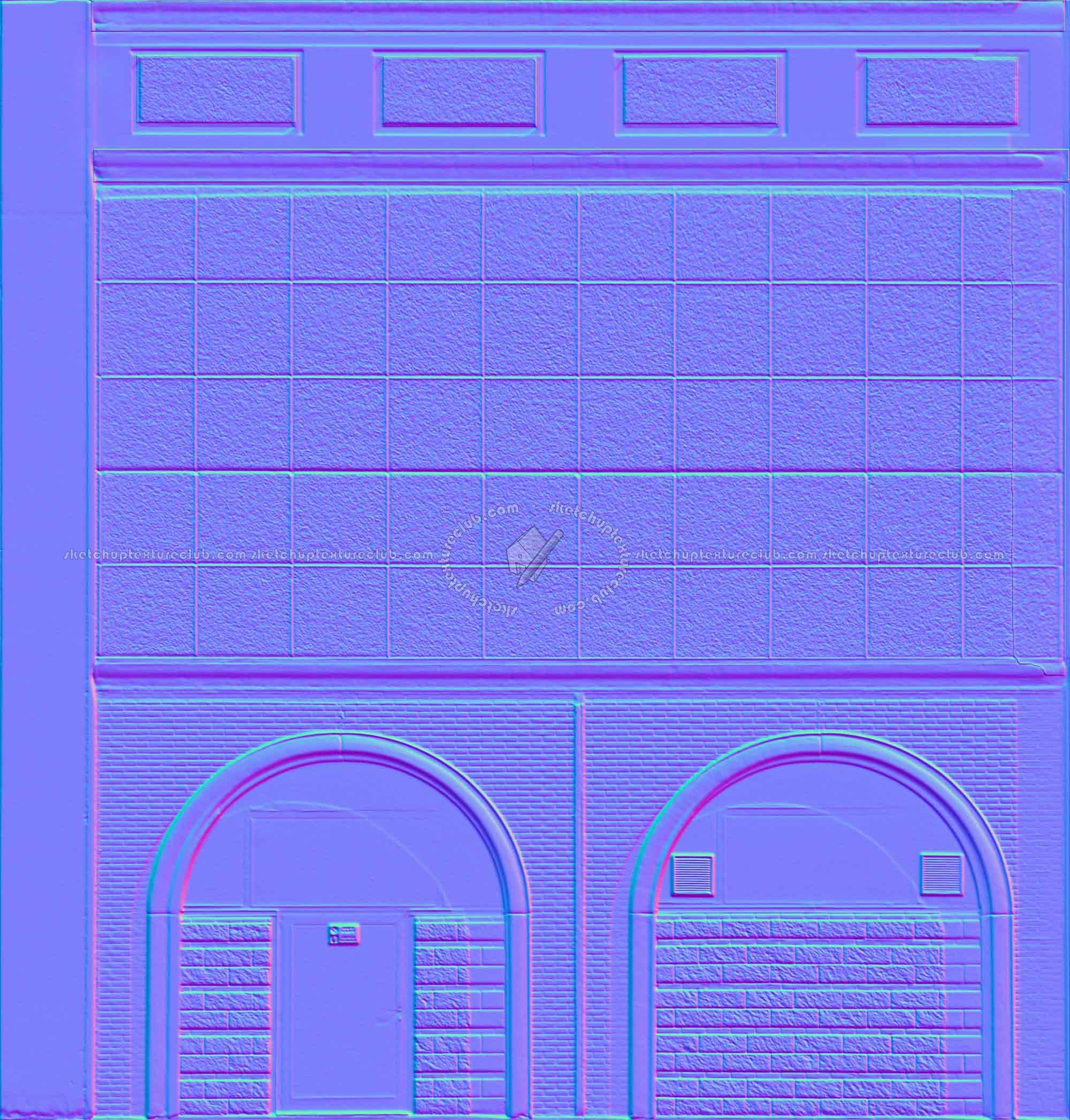 Textures   -   ARCHITECTURE   -   CONCRETE   -   Plates   -   Clean  - Concrete plates wall horizontal texture seamless 18048 - Normal