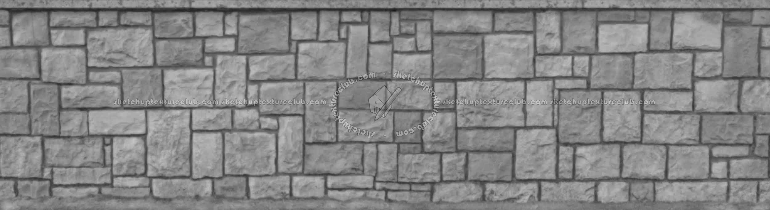 Textures   -   ARCHITECTURE   -   STONES WALLS   -   Stone blocks  - Wall stone blocks horizontal texture seamless 20546 - Displacement