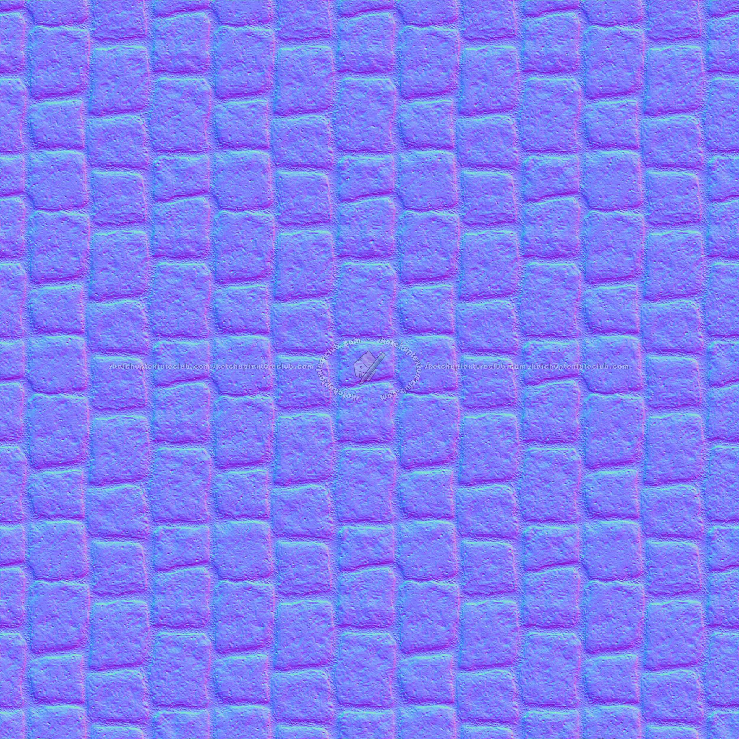 Textures   -   ARCHITECTURE   -   ROADS   -   Paving streets   -   Cobblestone  - Street cotto paving cobblestone texture seamless 17012 - Normal