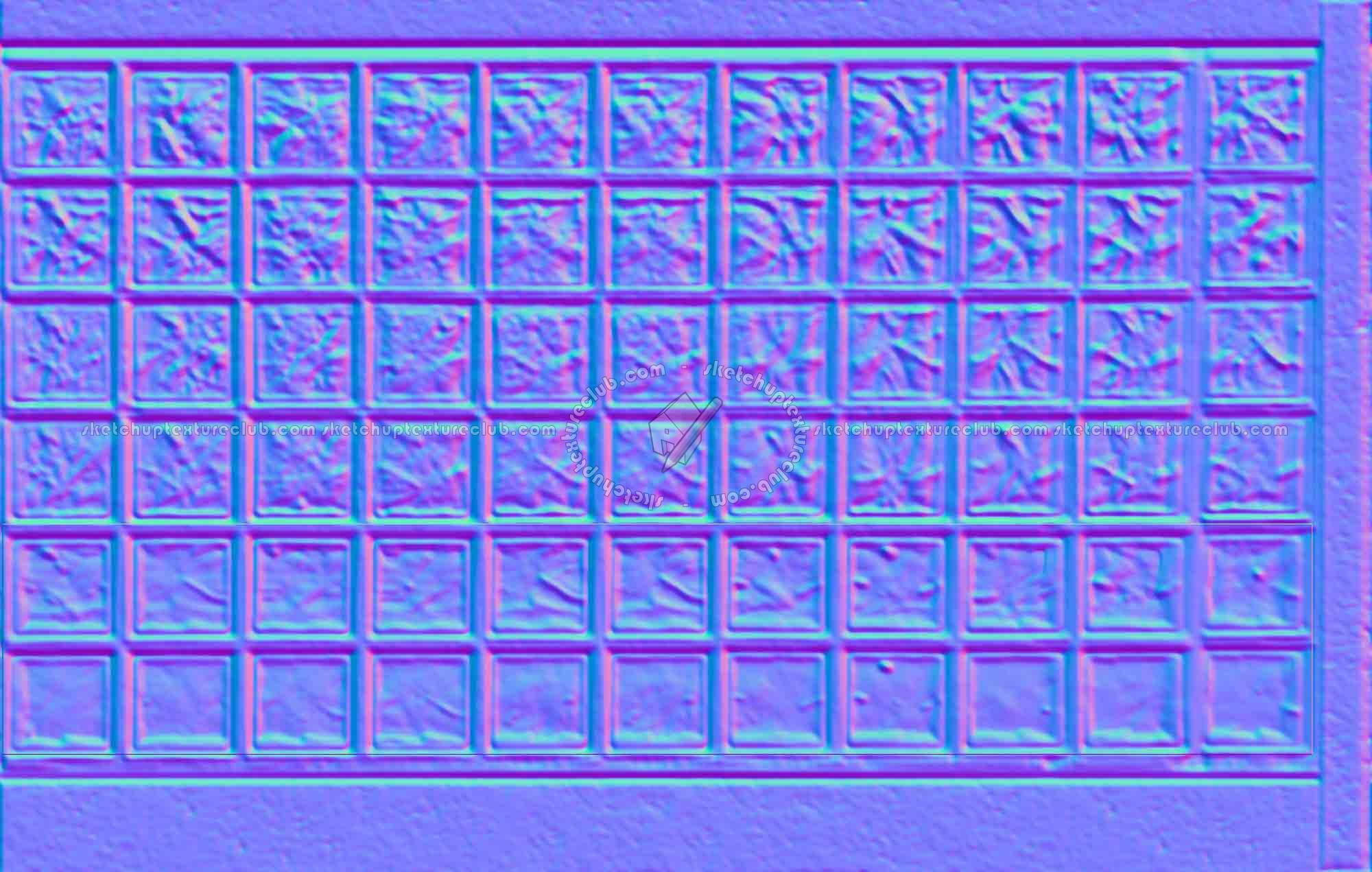 Textures   -   ARCHITECTURE   -   CONCRETE   -   Plates   -   Clean  - Concrete wall with blocks glass texture seamless 19019 - Normal