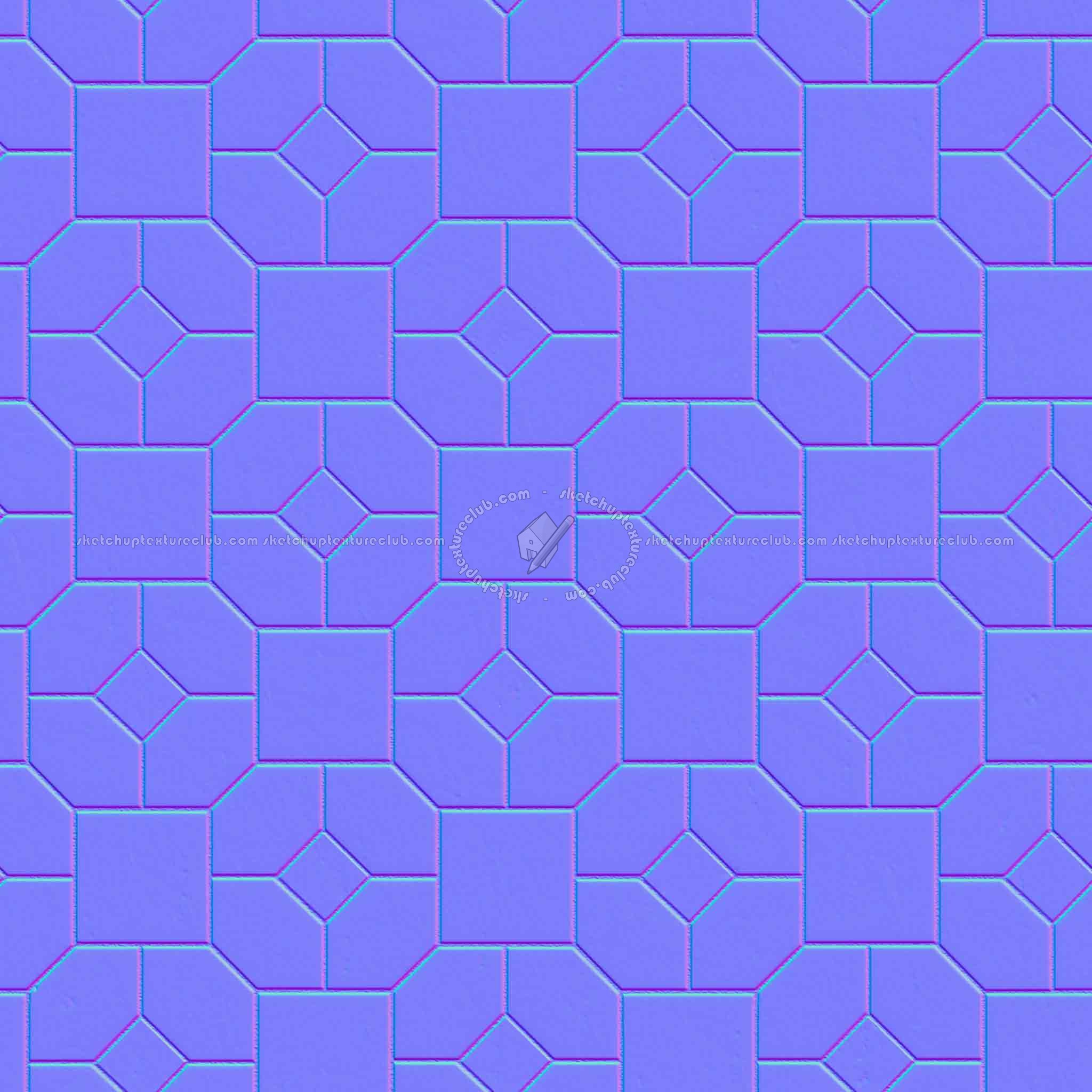 Textures   -   ARCHITECTURE   -   PAVING OUTDOOR   -   Pavers stone   -   Blocks mixed  - Pavers stone mixed size texture seamless 06198 - Normal