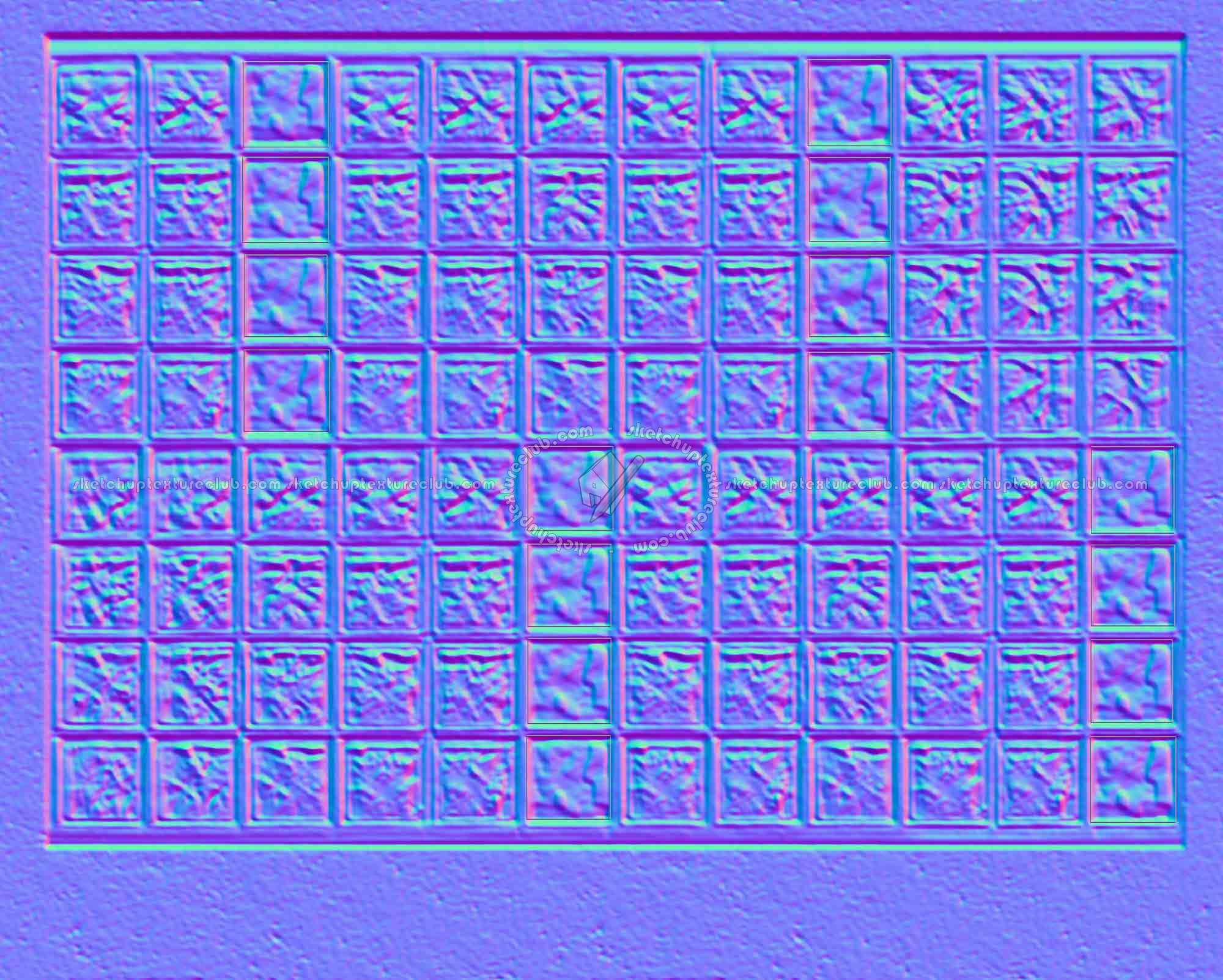 Textures   -   ARCHITECTURE   -   CONCRETE   -   Plates   -   Clean  - Concrete wall with blocks glass texture seamless 19020 - Normal