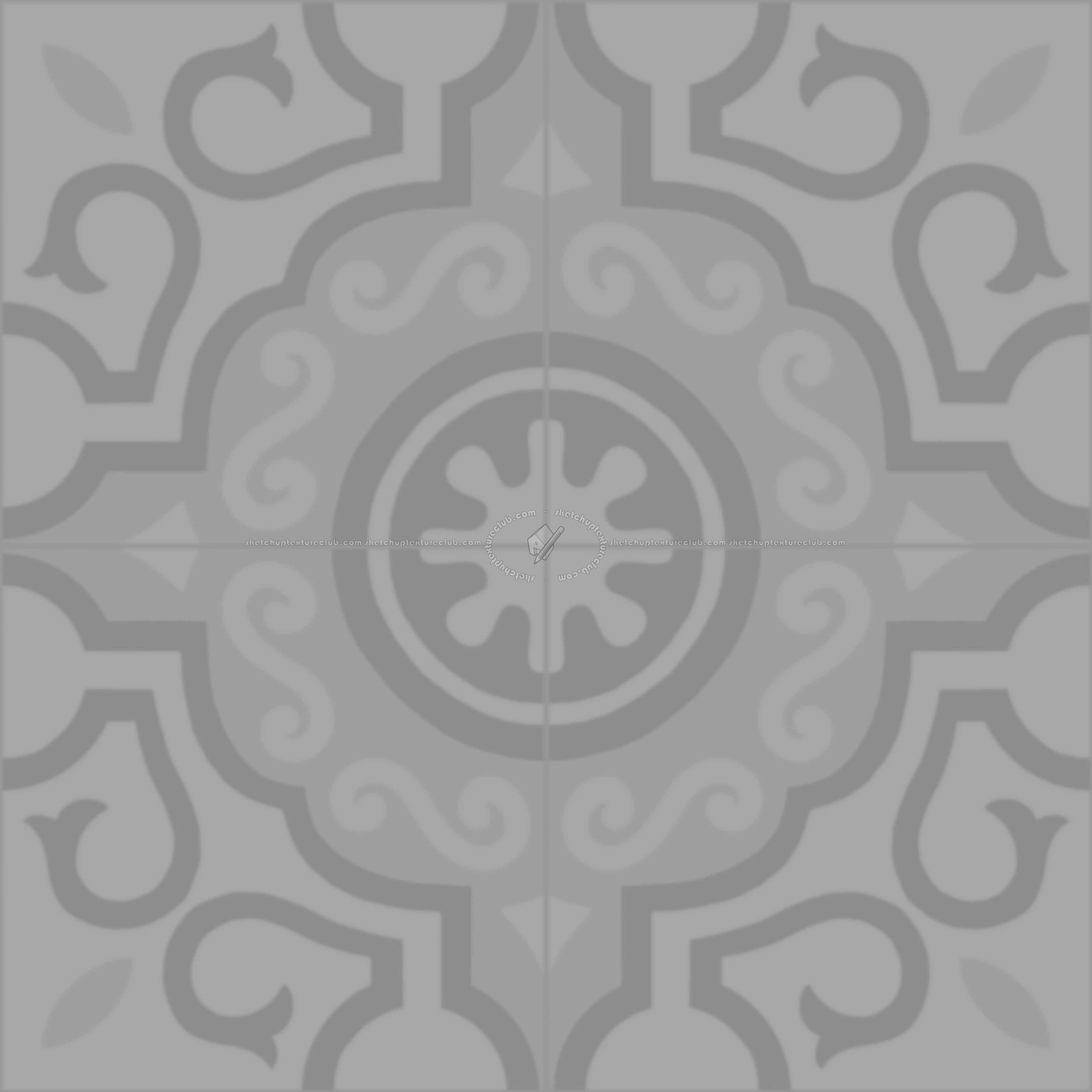 Textures   -   ARCHITECTURE   -   TILES INTERIOR   -   Cement - Encaustic   -   Cement  - cementine tiles Pbr texture seamless 22107 - Displacement